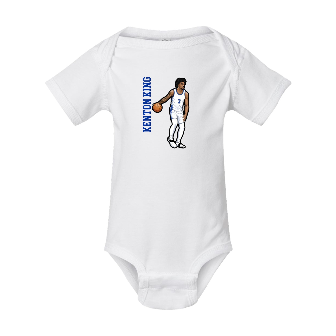 Baby Onesie — Name Vertical in White
