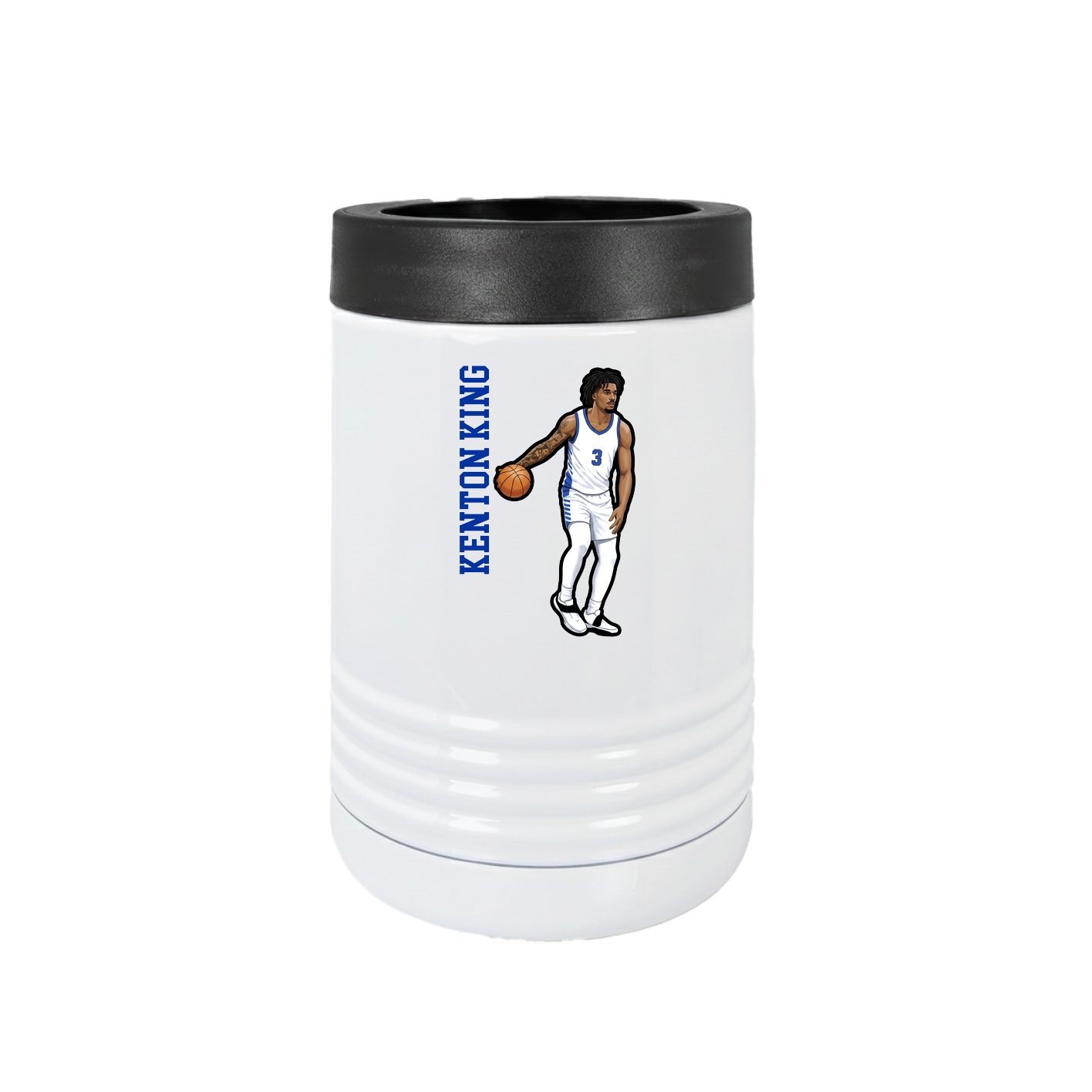 Beverage Holder — Name Vertical in White