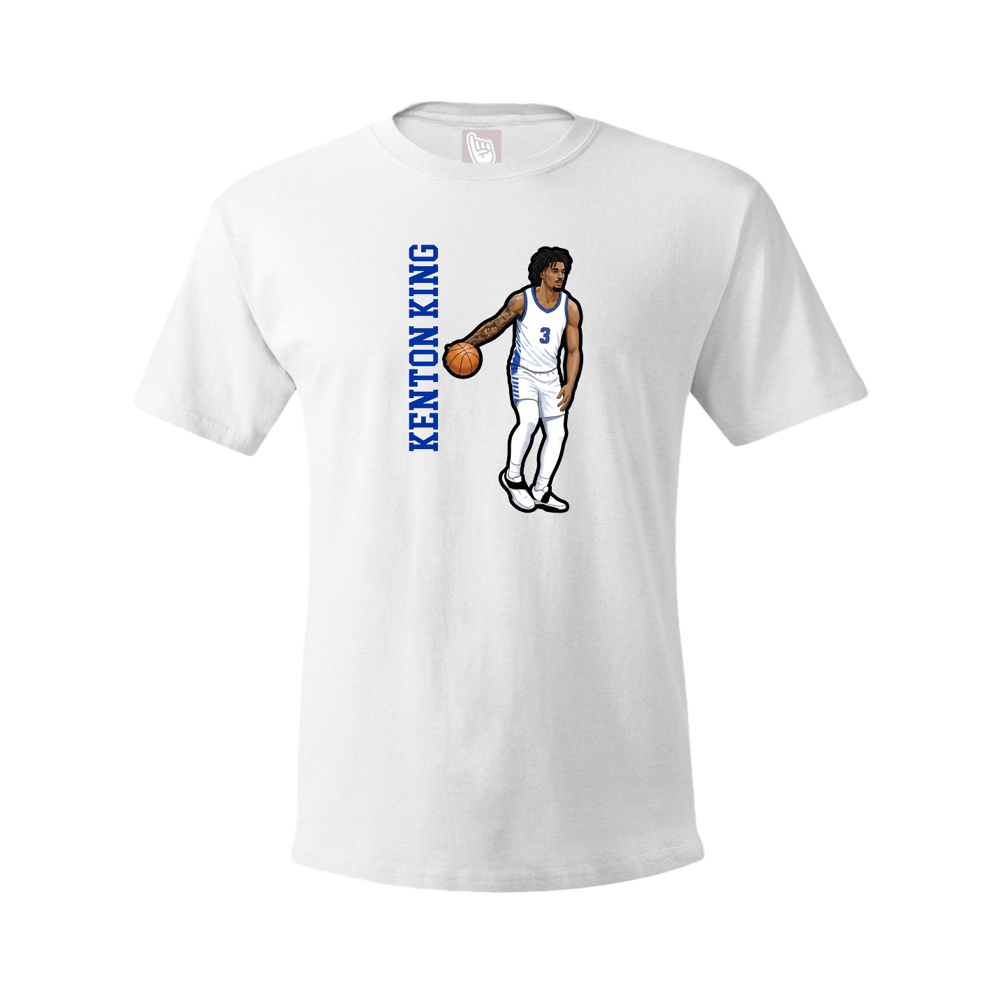 Tee — Name Vertical in White