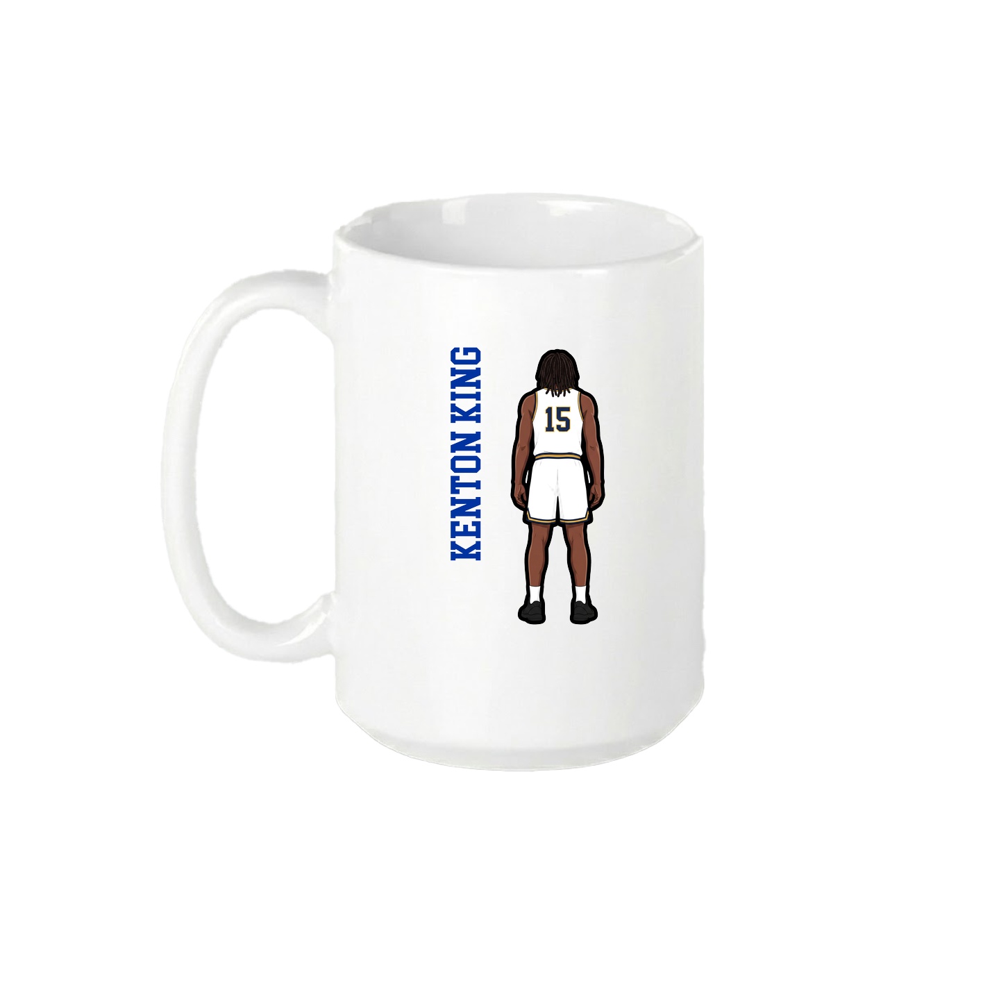 15oz Coffee Mug — Name Vertical in White