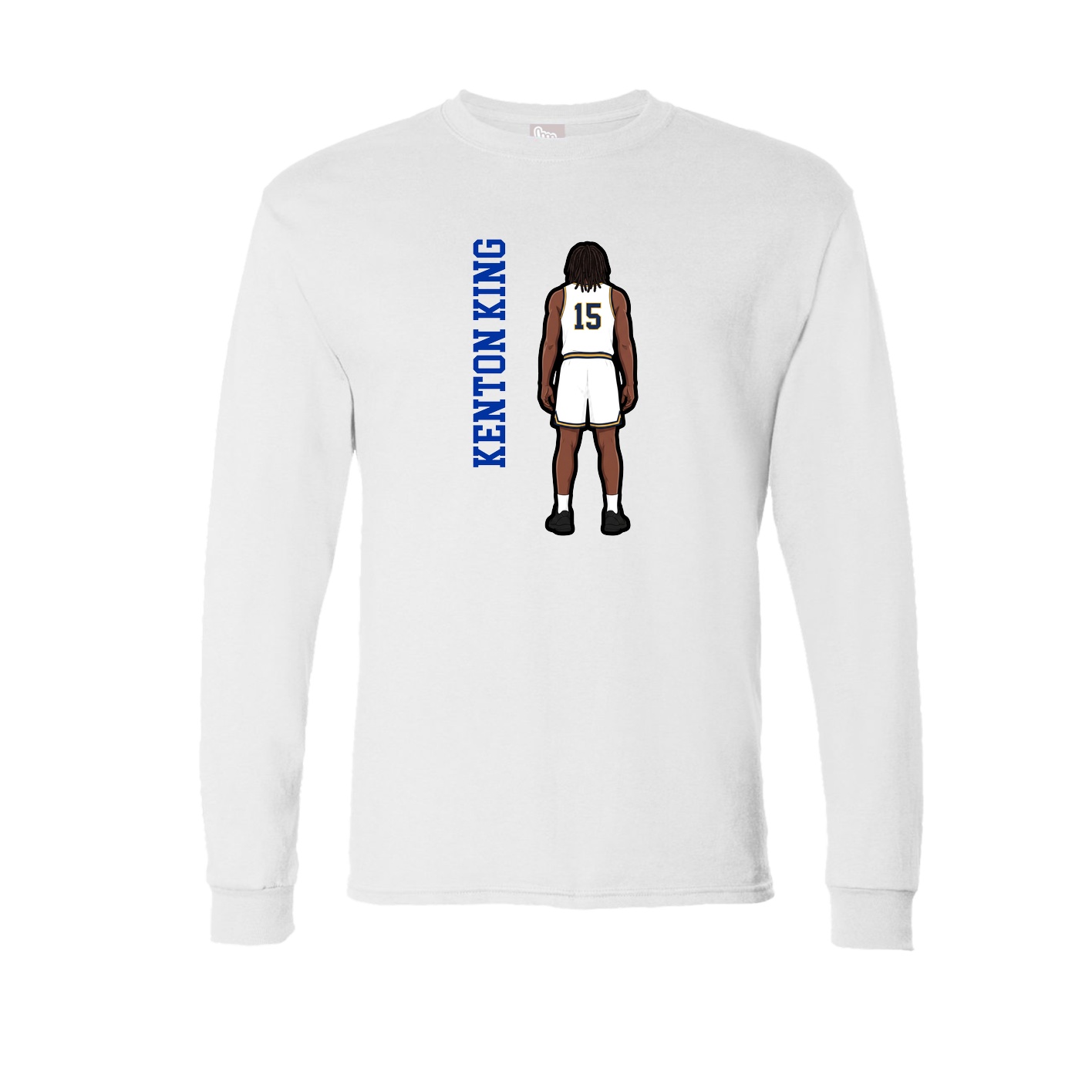 Long Sleeve Tee — Name Vertical in White