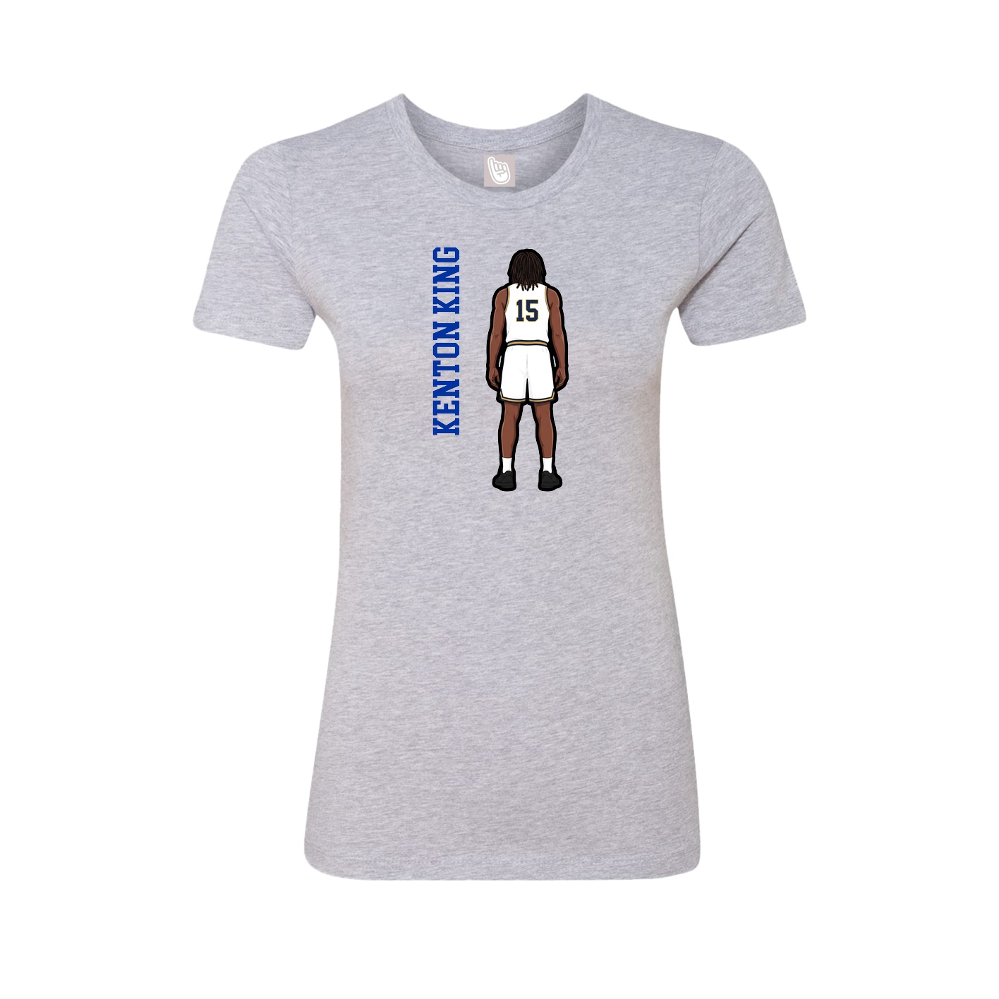 Womens Tee — Name Vertical in Grey