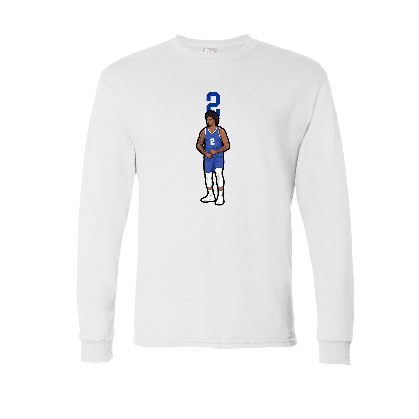 Long Sleeve Tee — Number Top in White