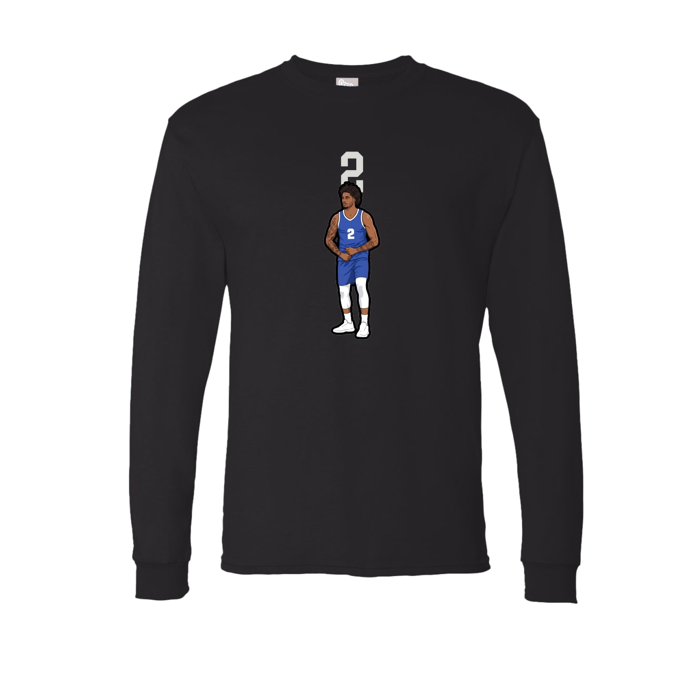 Long Sleeve Tee — Number Top in Black