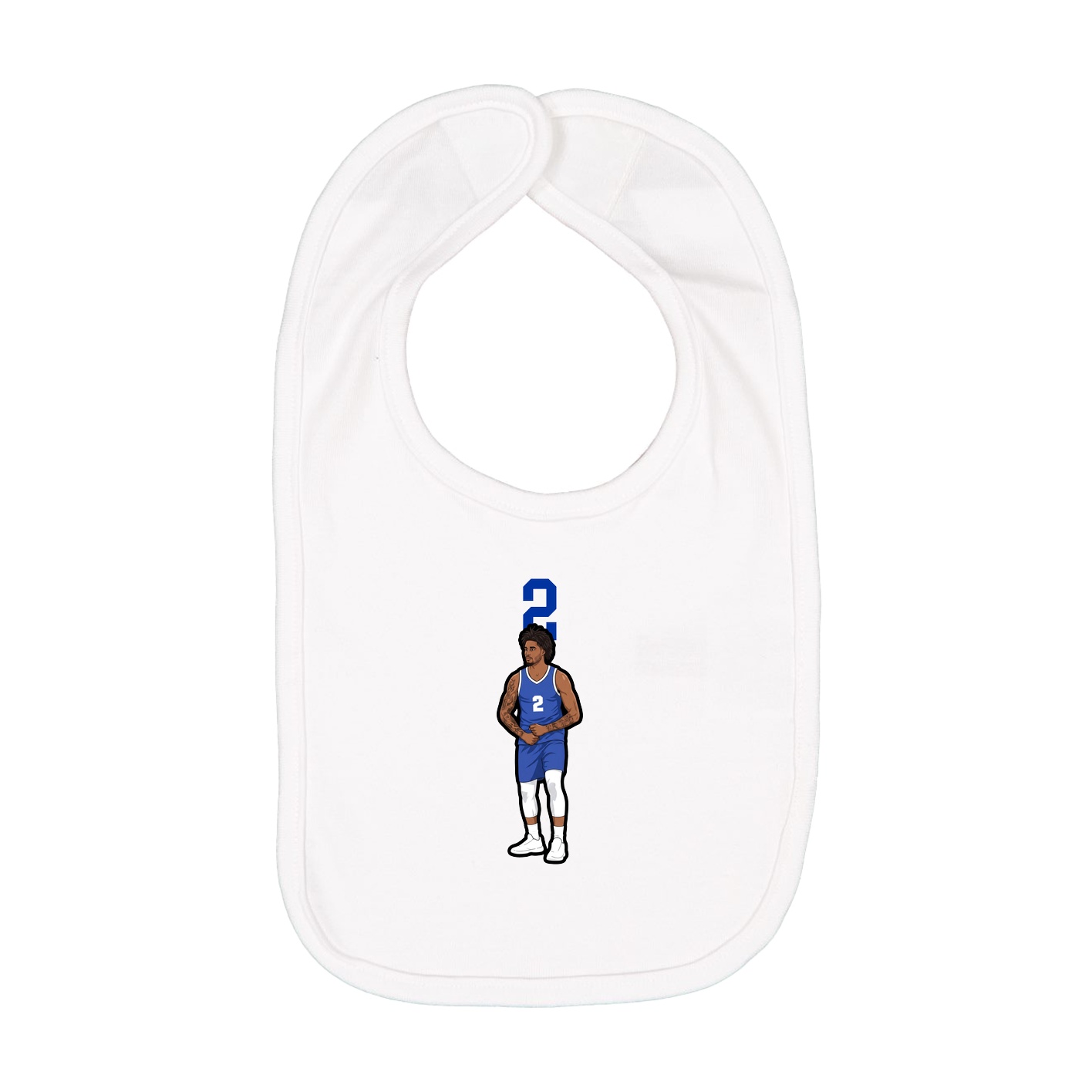 Infant Bib — Number Top in White
