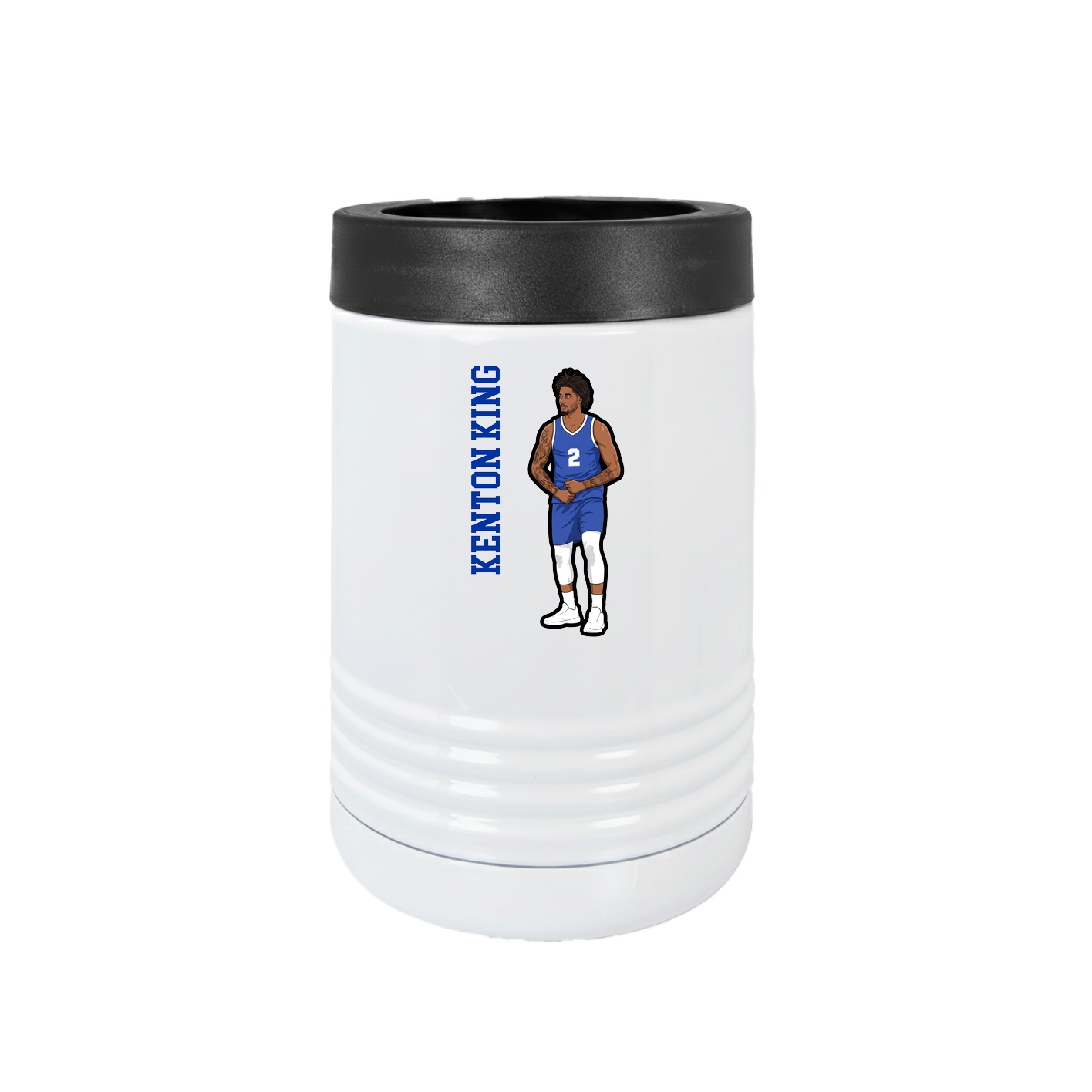 Beverage Holder — Name Vertical in White