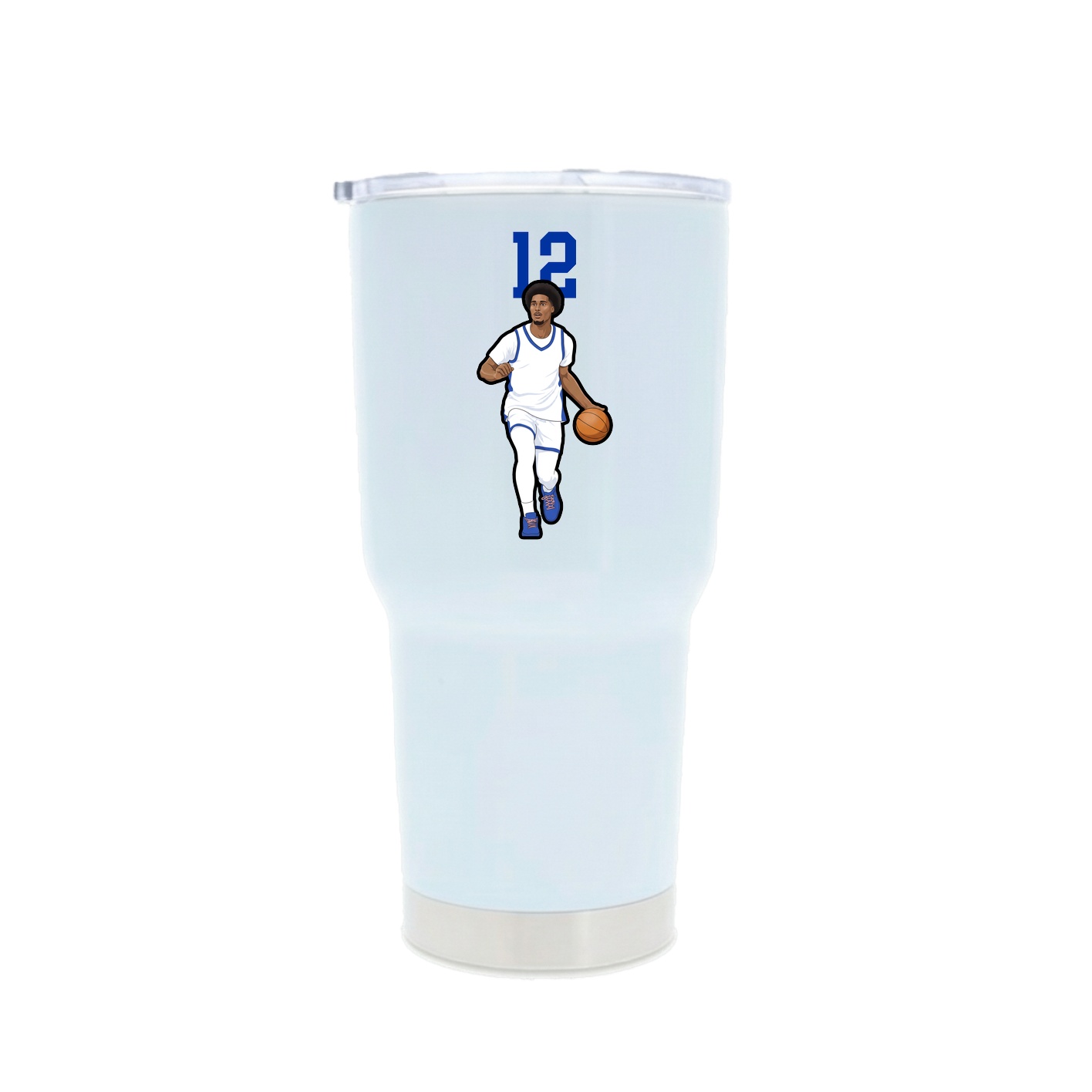 30oz Stainless Steel Tumbler — Number Top in White