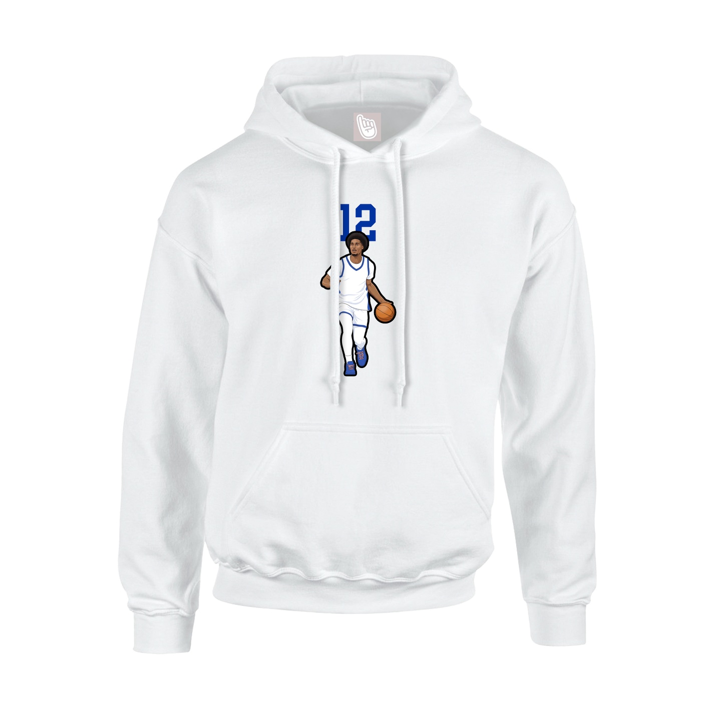 Youth Hoodie — Number Top in White