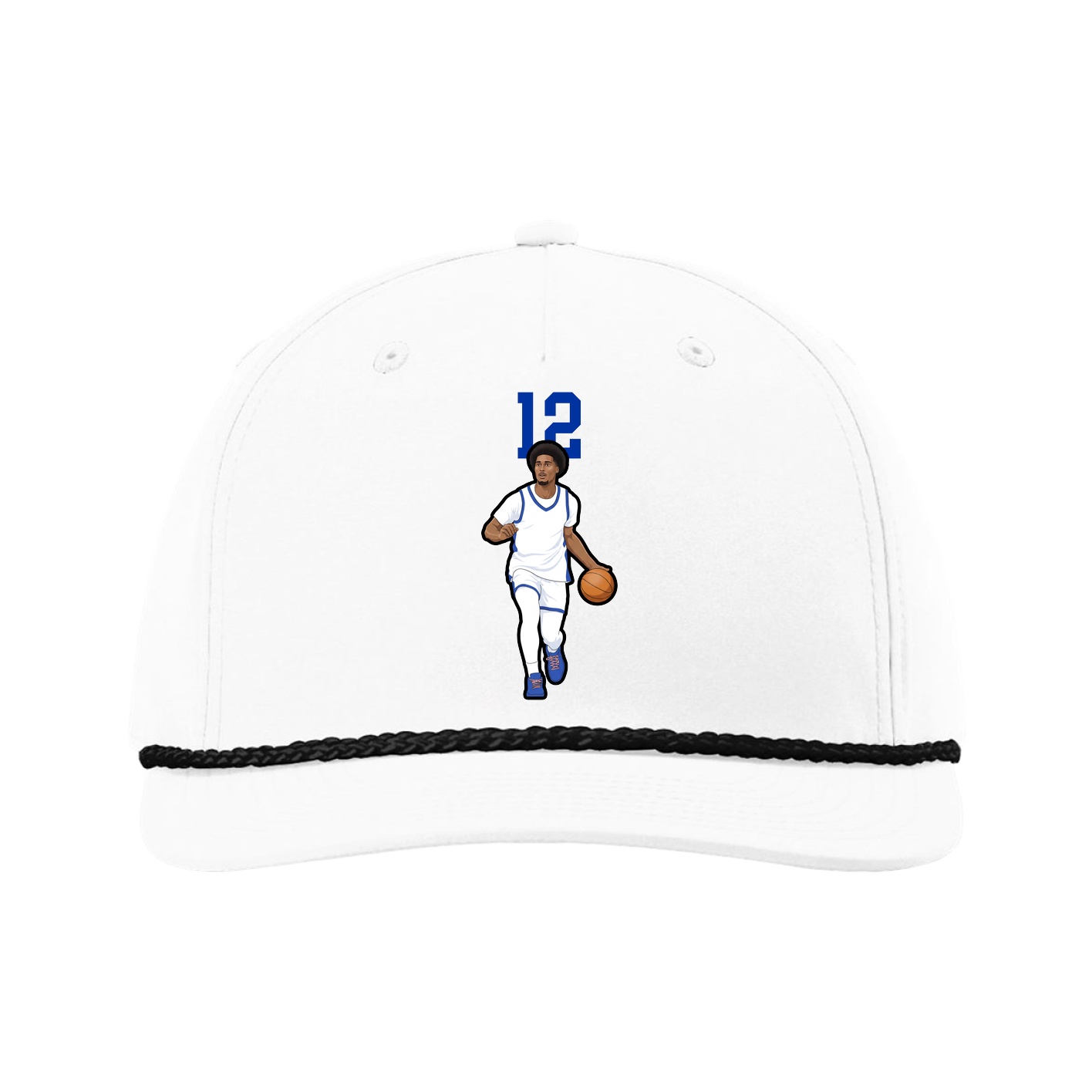 Five-Panel Classic Rope Cap — Number Top in White