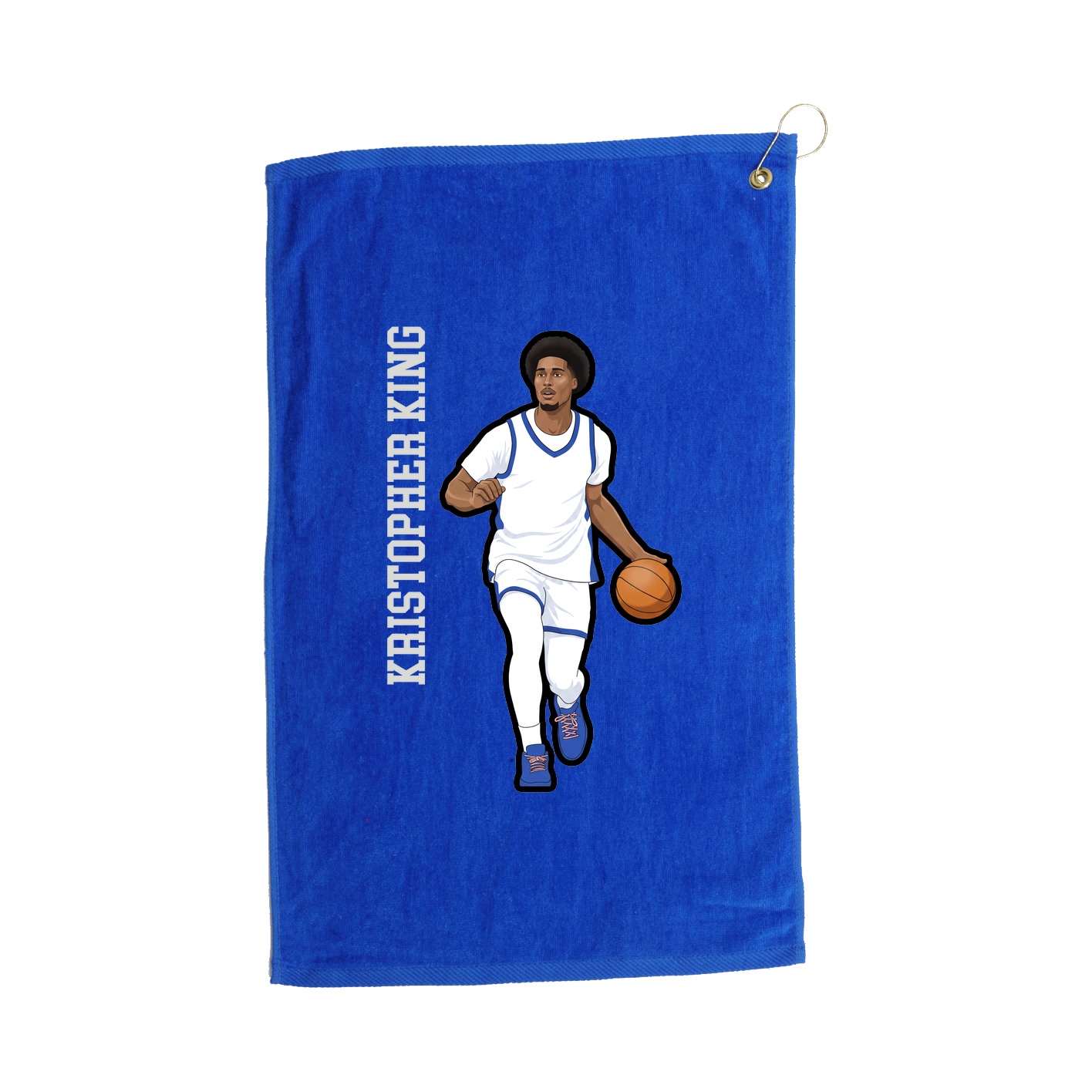 Golf Towel — Name Vertical in Royal
