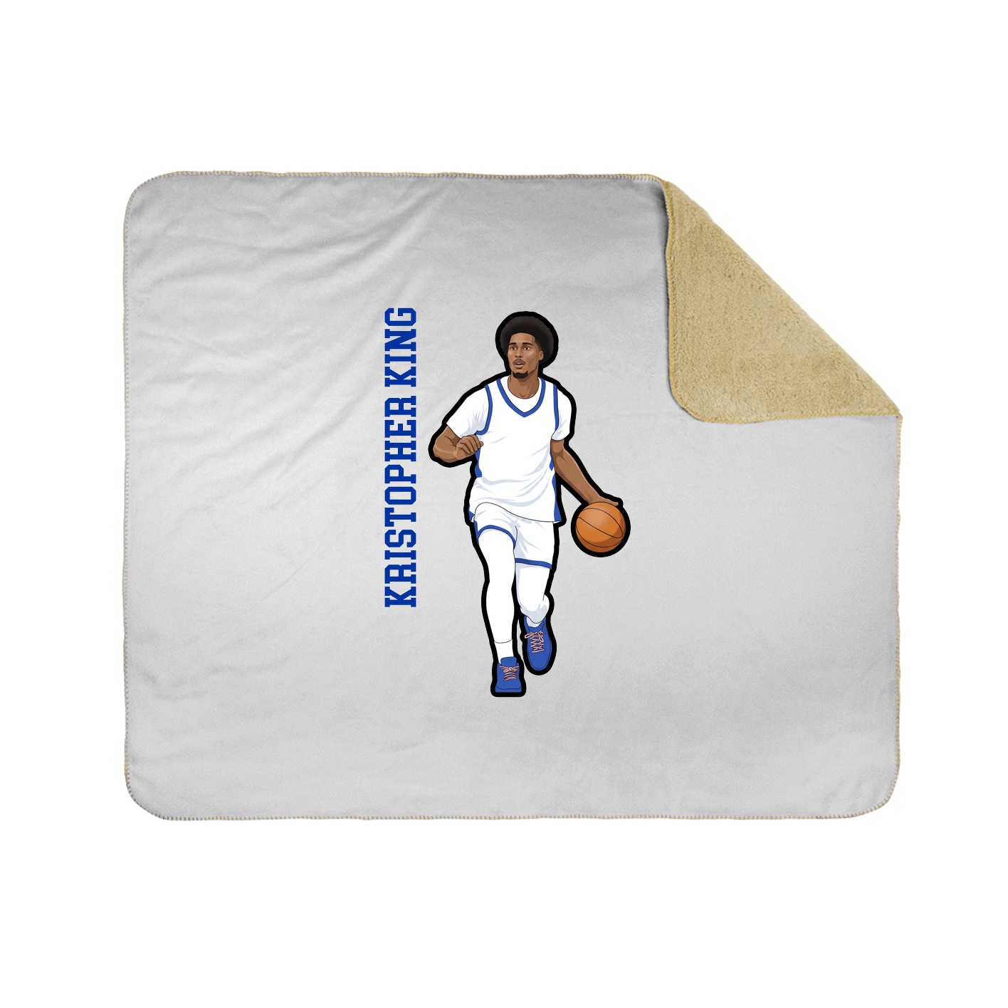 Throw Blanket — Name Vertical in White