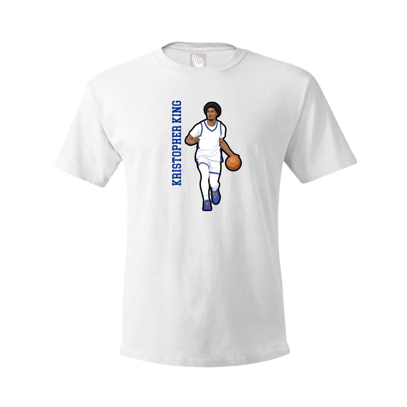 Tee — Name Vertical in White