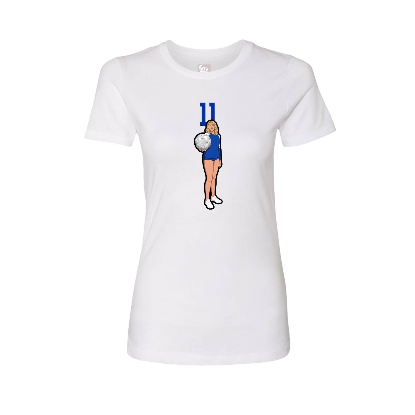 Fitted Women's Tee — Number Top in White