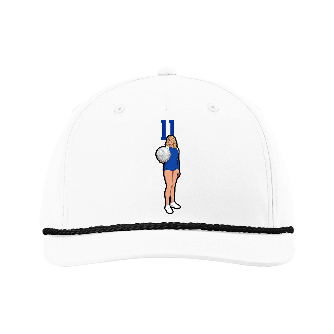 Five-Panel Classic Rope Cap — Number Top in White