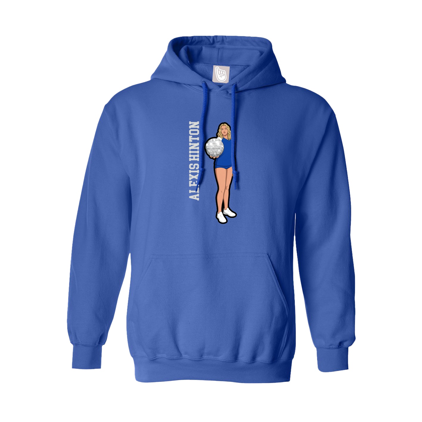 Hoodie — Name Vertical in Royal