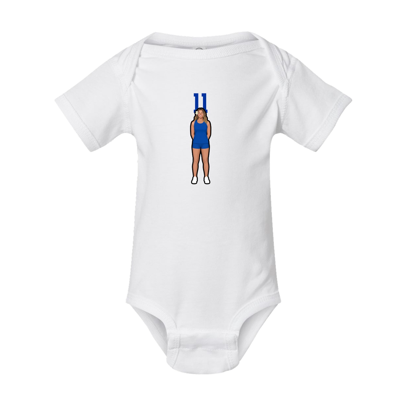 Baby Onesie — Number Top in White