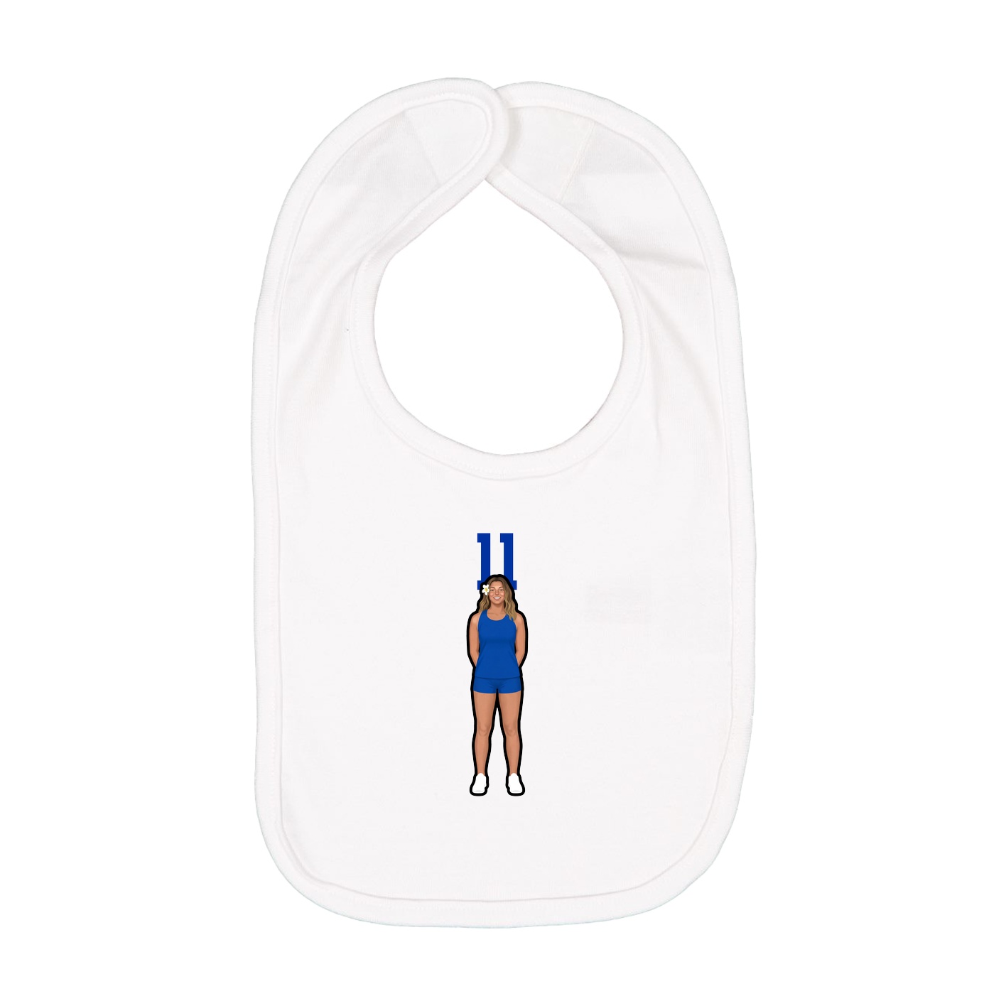 Infant Bib — Number Top in White