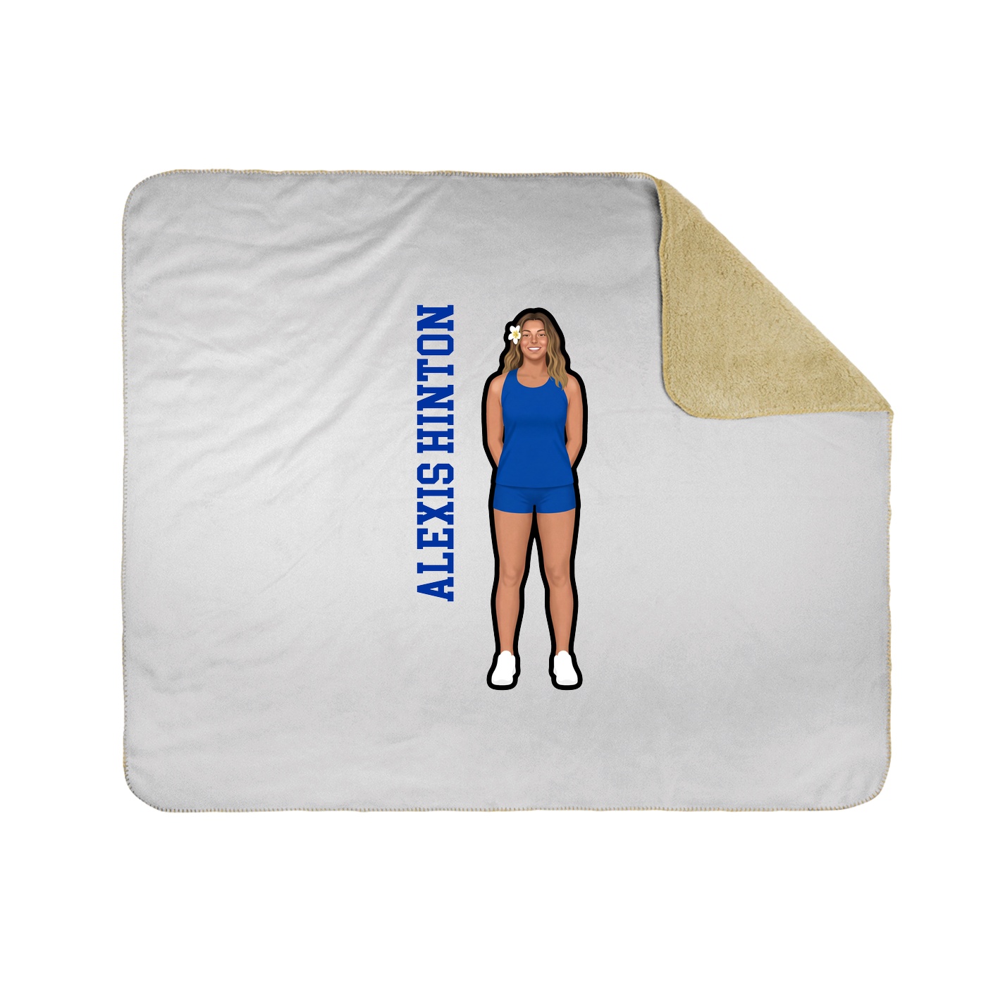 Throw Blanket — Name Vertical in White
