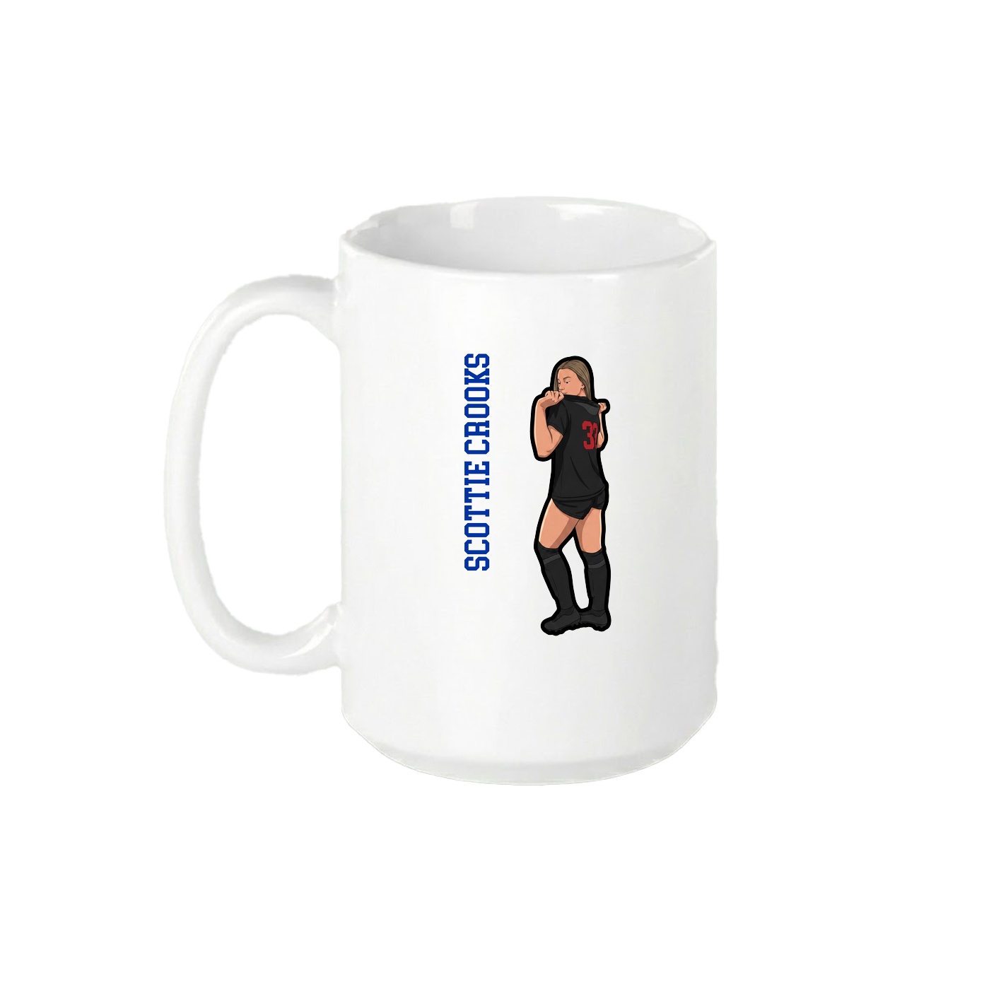 15oz Coffee Mug — Name Vertical in White