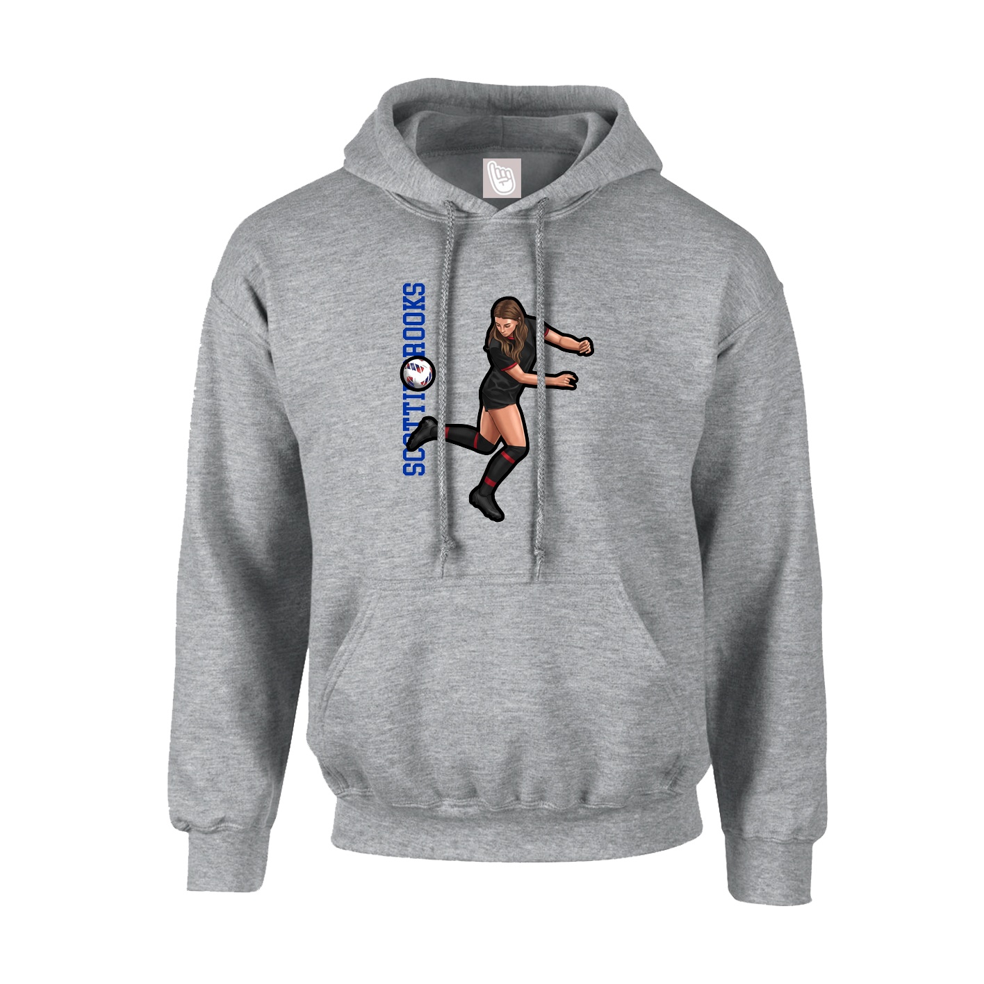 Youth Hoodie — Name Vertical in Grey