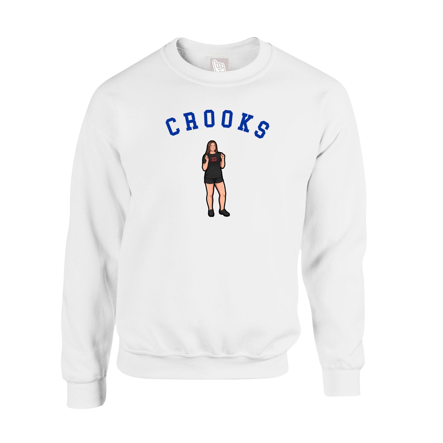 Fleece Crew — Shirsey Arch in White