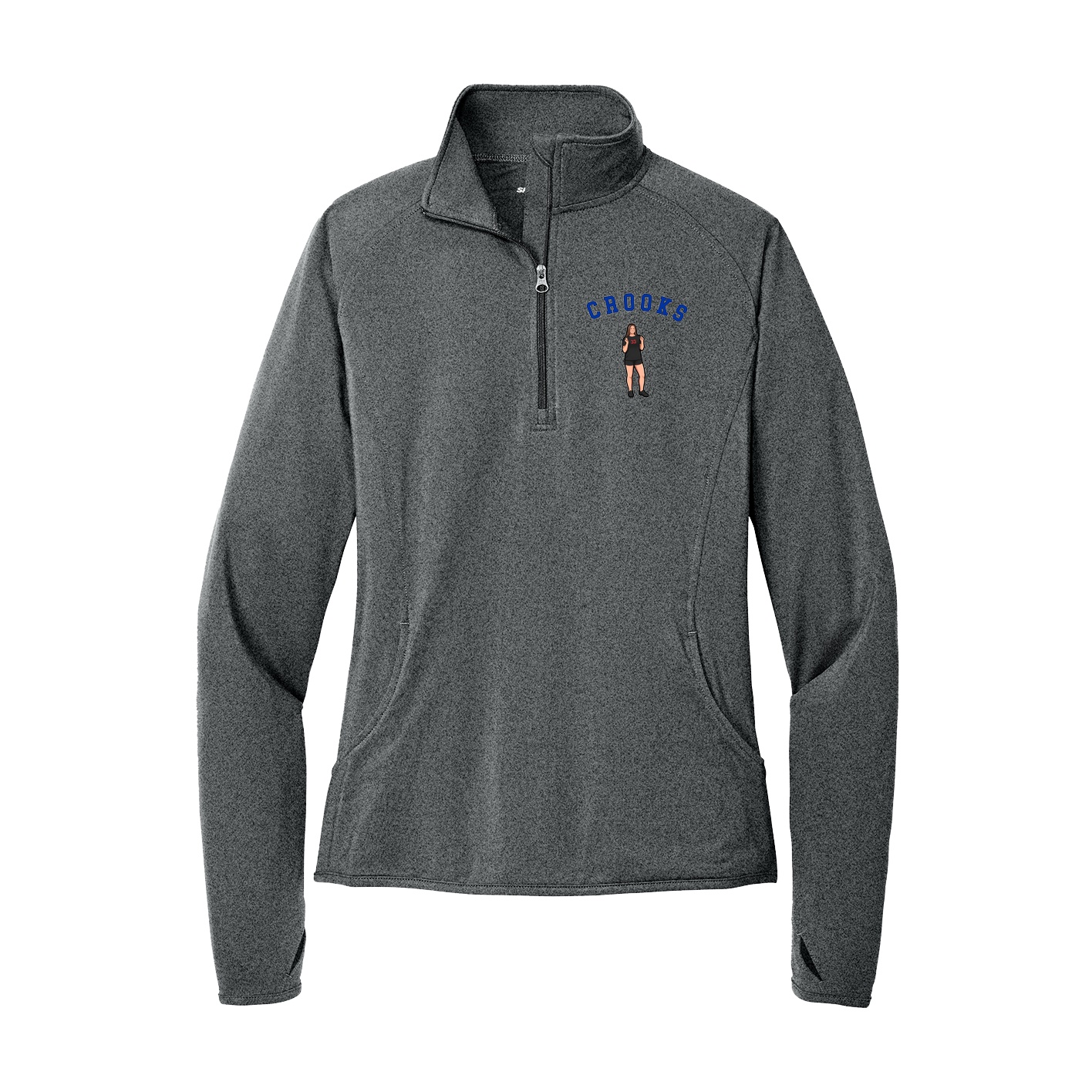 Women's Q-Zip Pullover — Shirsey Arch in Grey