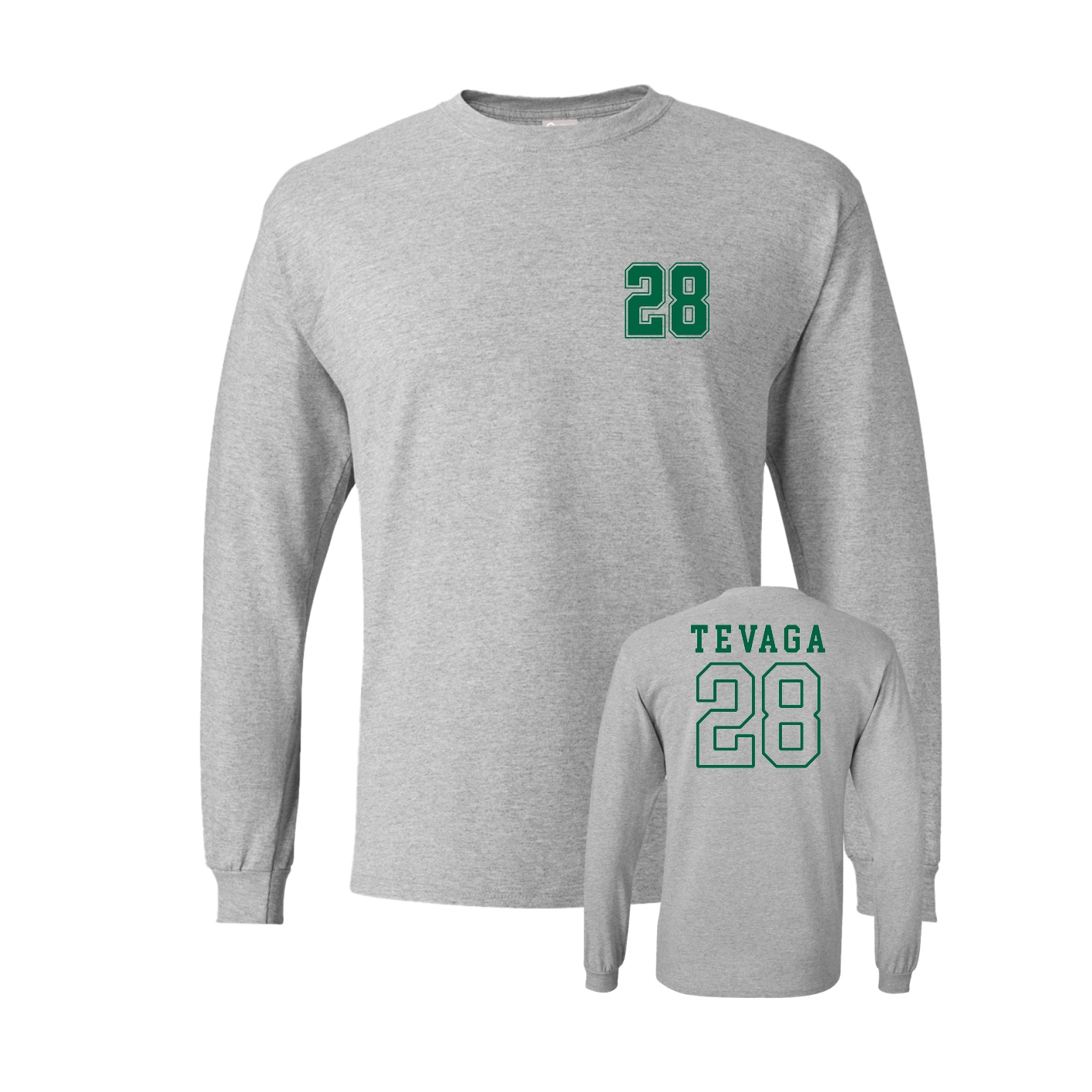 Long Sleeve Tee — Chest Back in Grey