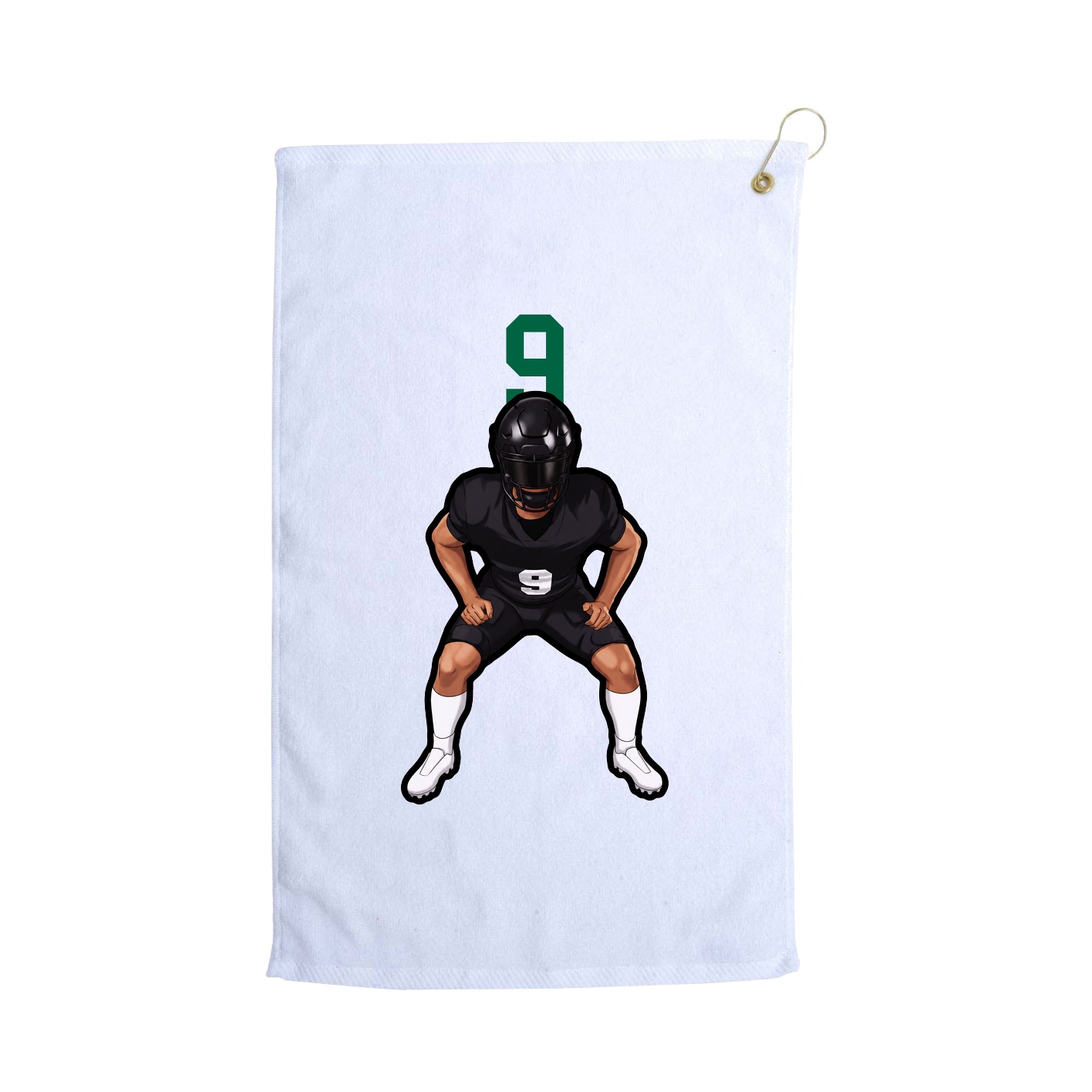 Golf Towel — Number Top in White