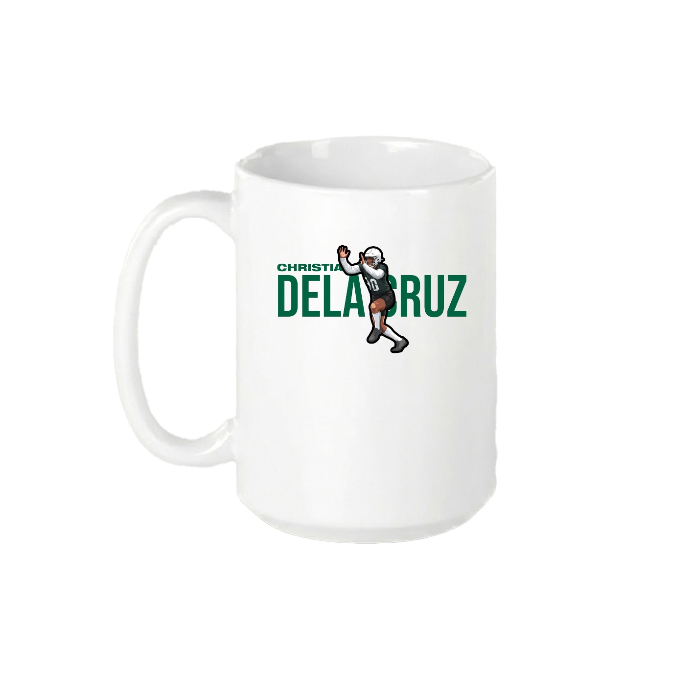 15oz Coffee Mug — Player Name in White
