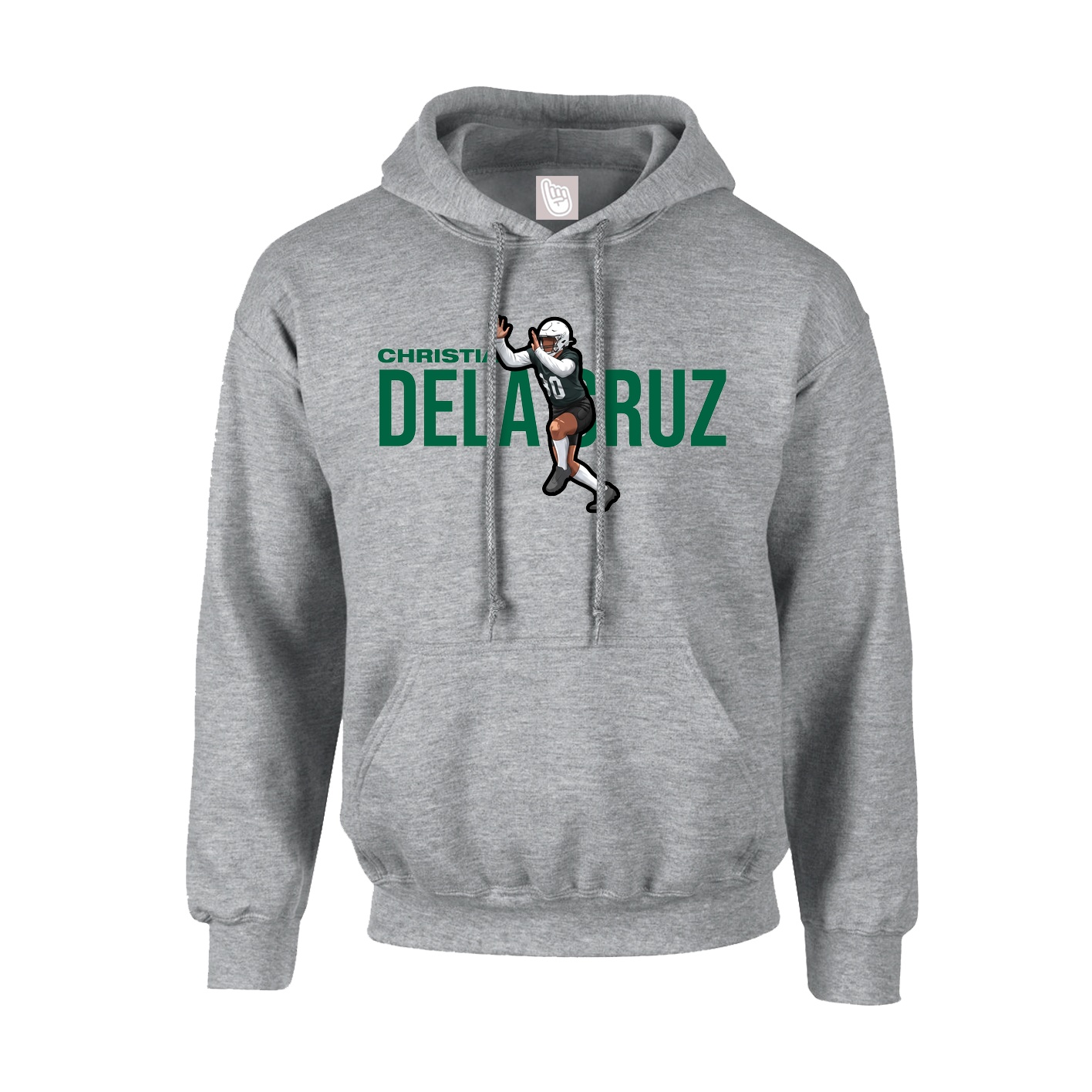 Youth Hoodie — Player Name in Grey