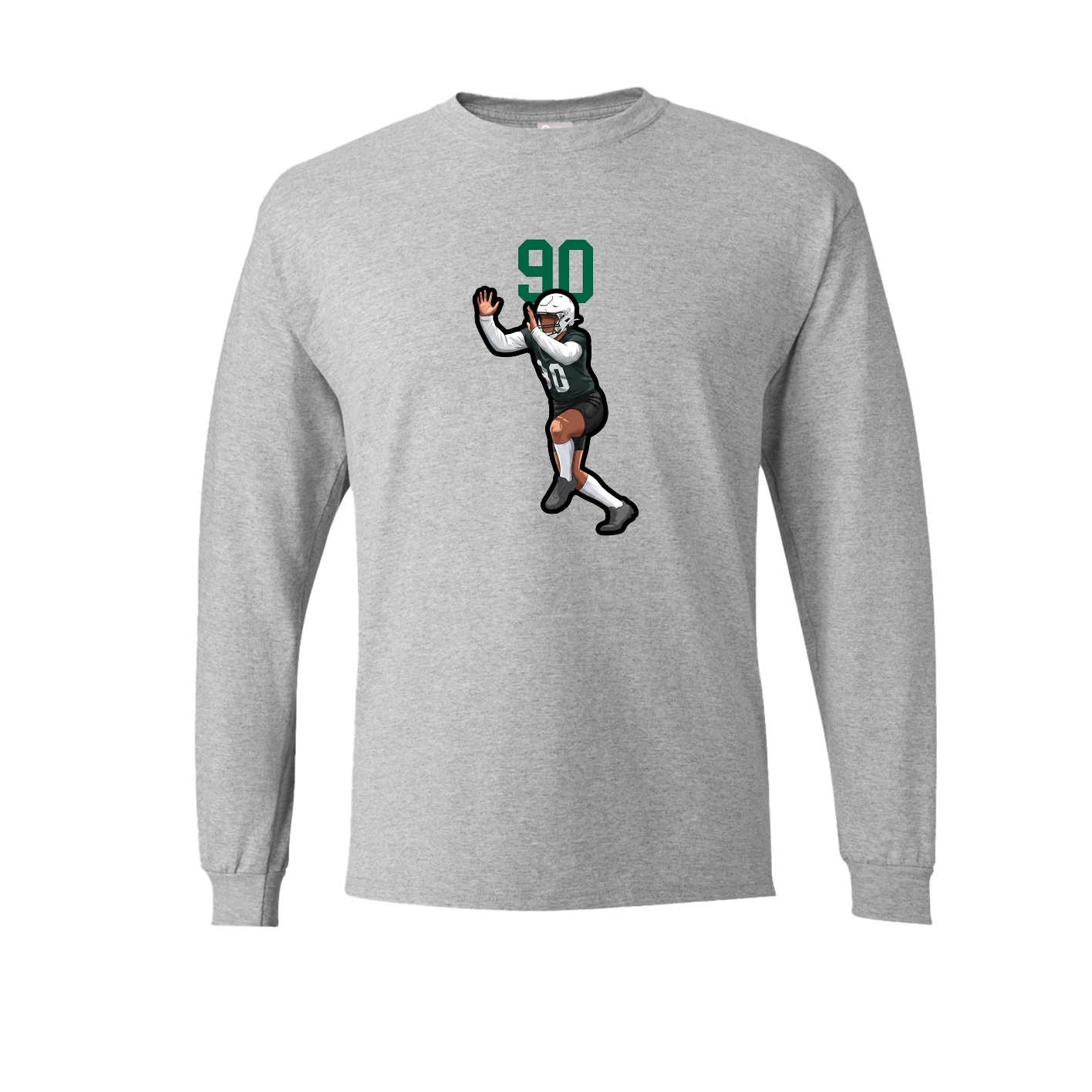 Long Sleeve Tee — Number Top in Grey