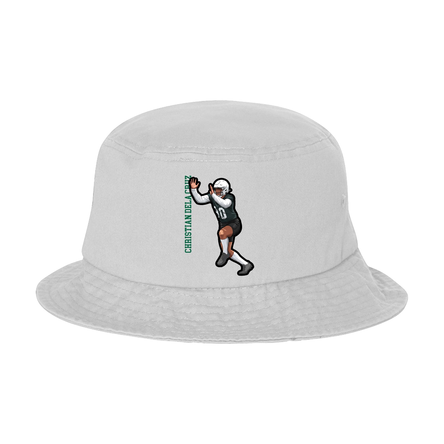 Bucket Cap — Name Vertical in White