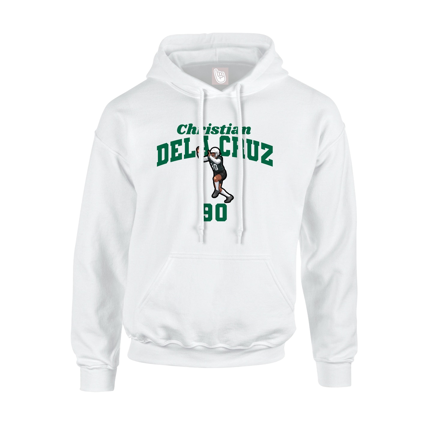 Youth Hoodie — Signature Arch in White