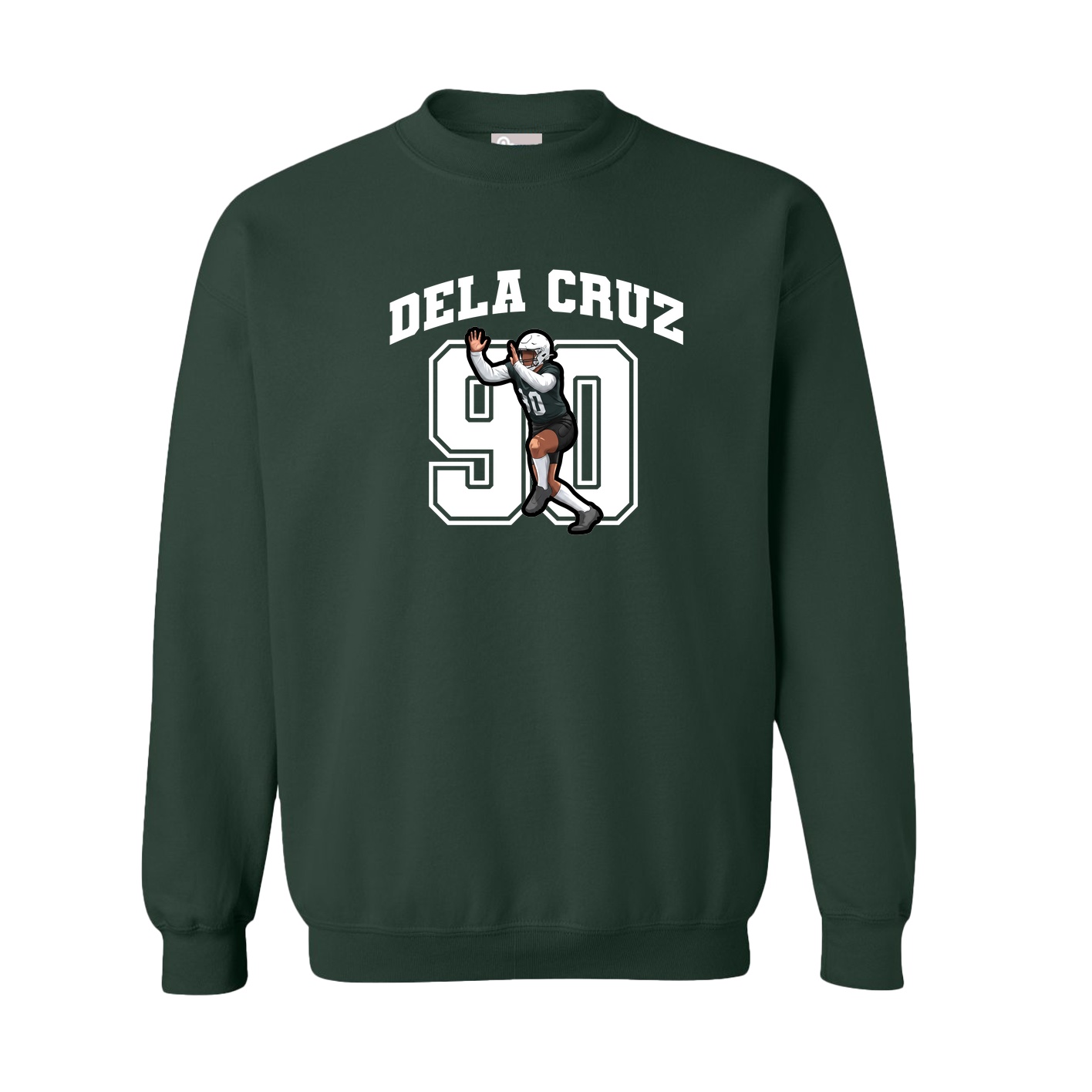 Fleece Crew — Number in Green