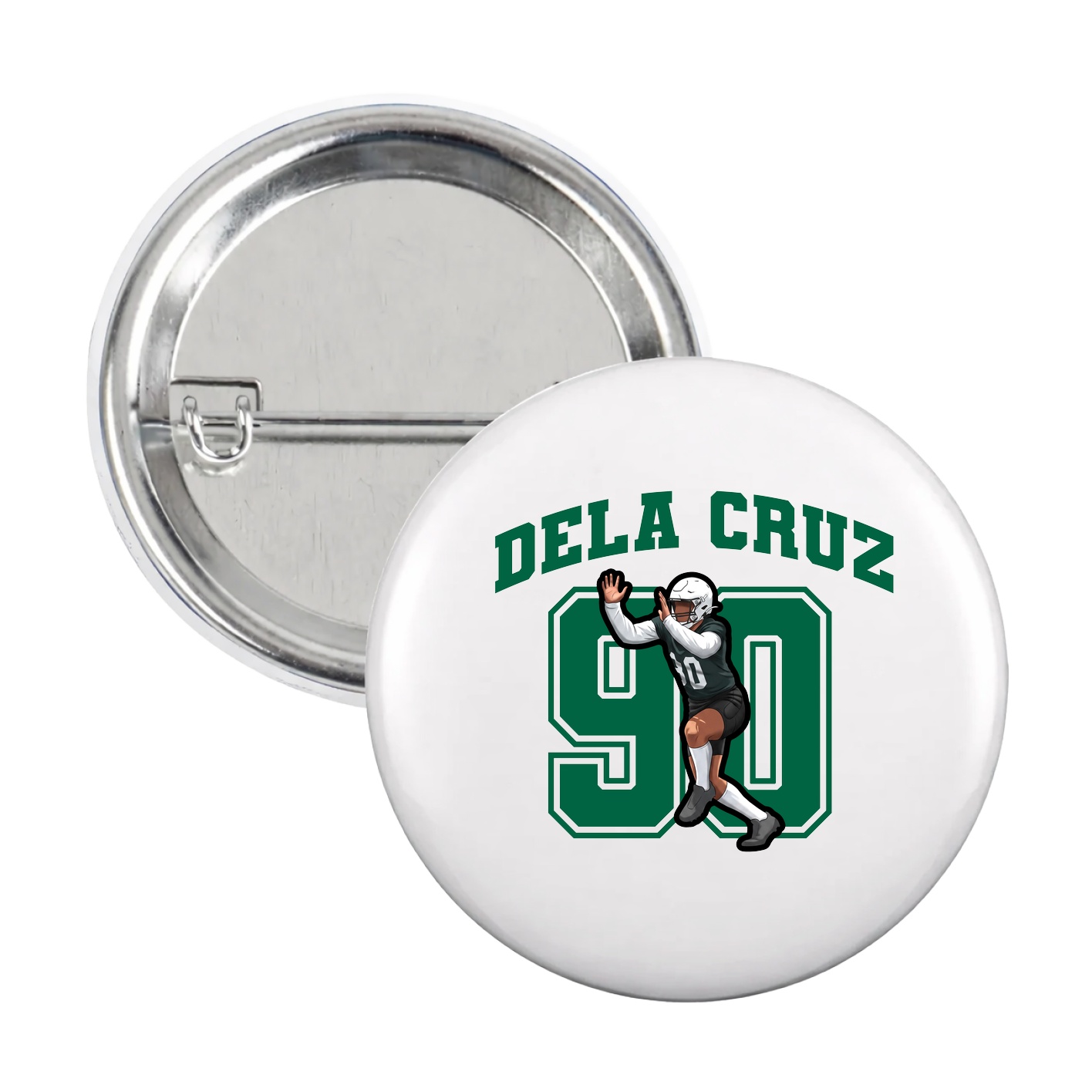 Game Day Button — Number in White