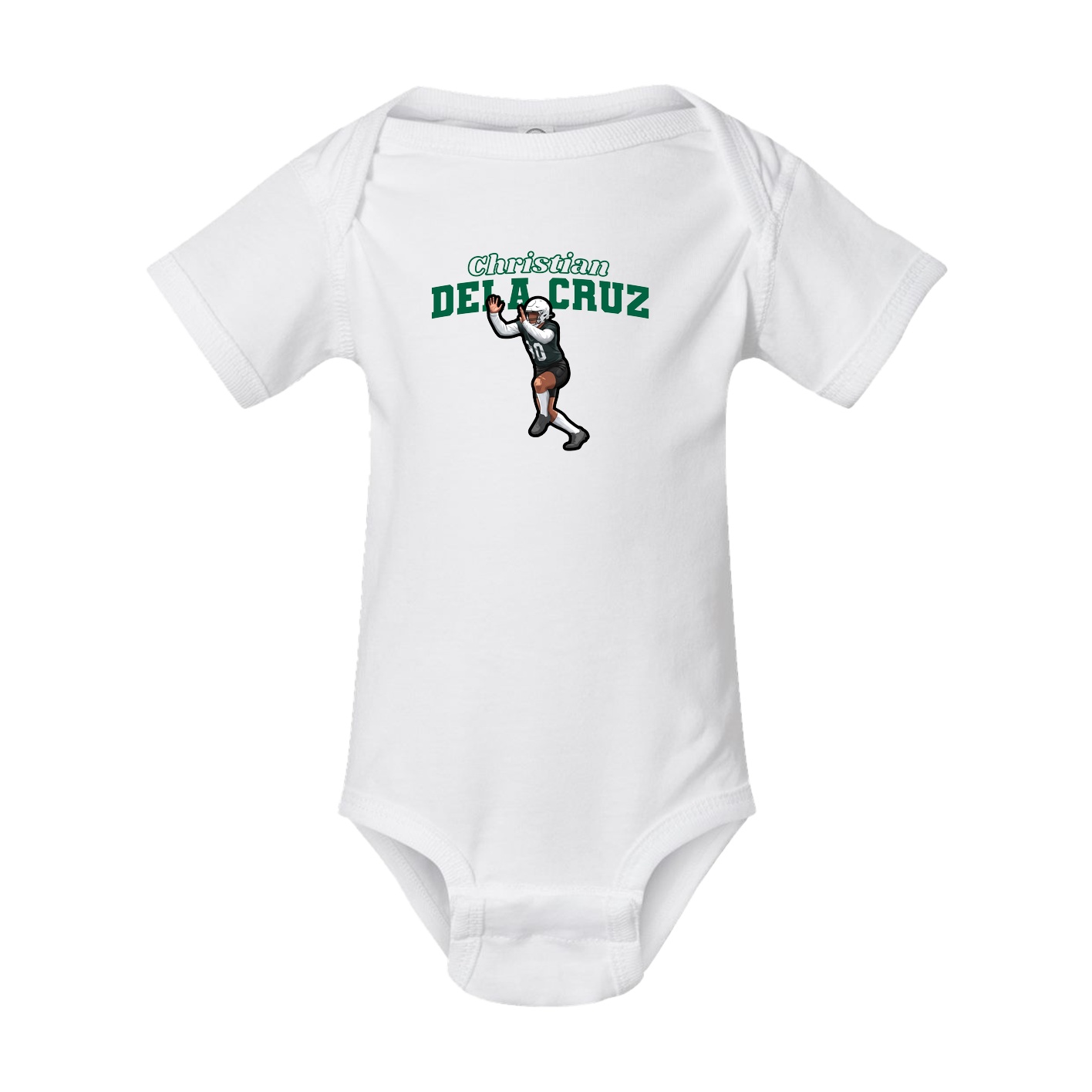 Baby Onesie — Name Arch in White