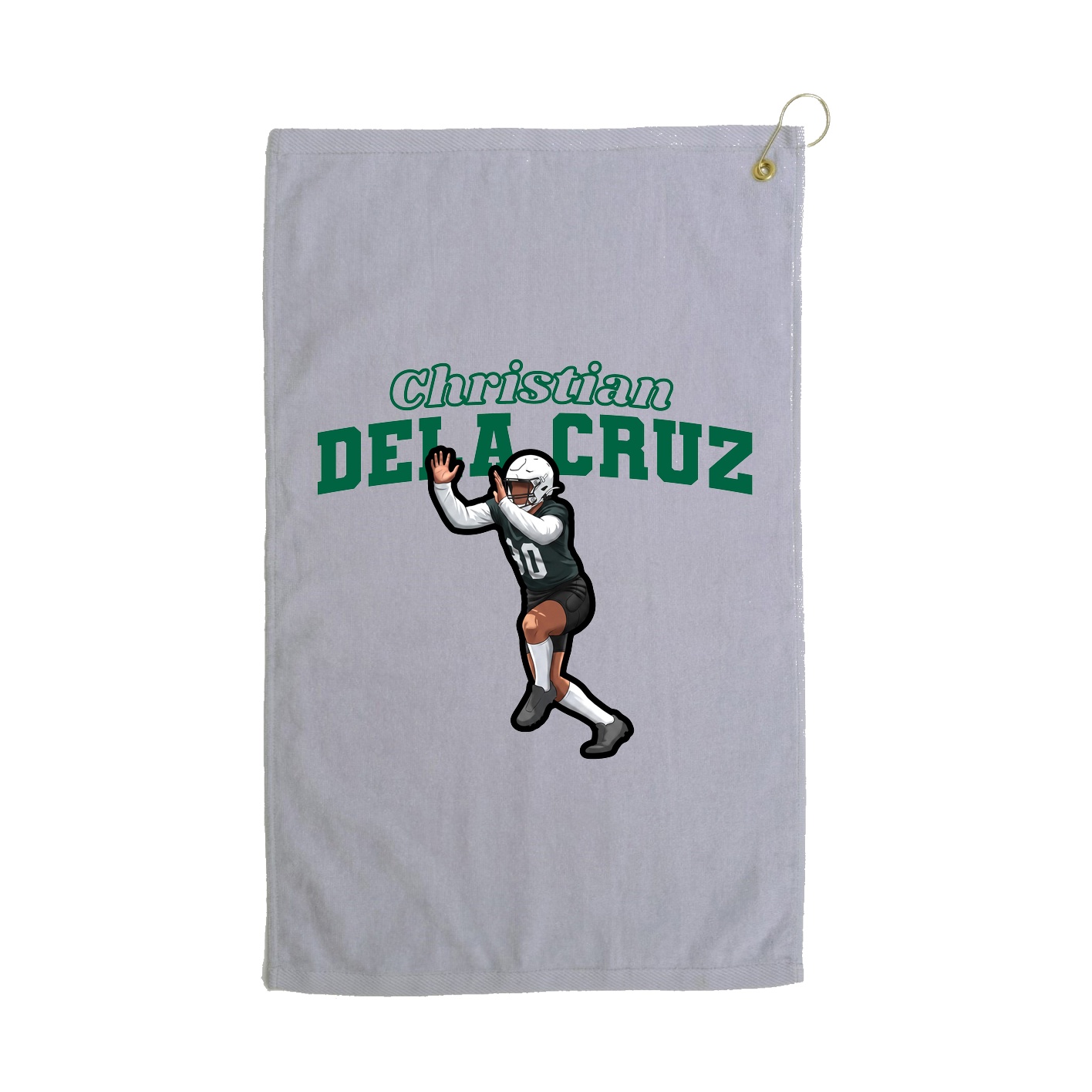 Golf Towel — Name Arch in Grey