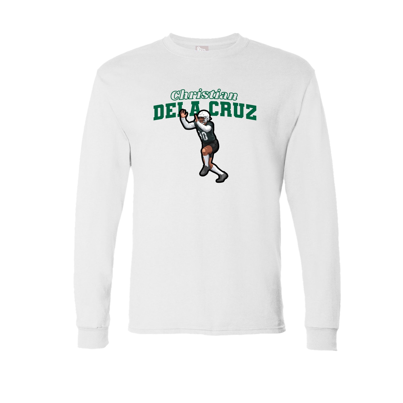 Long Sleeve Tee — Name Arch in White
