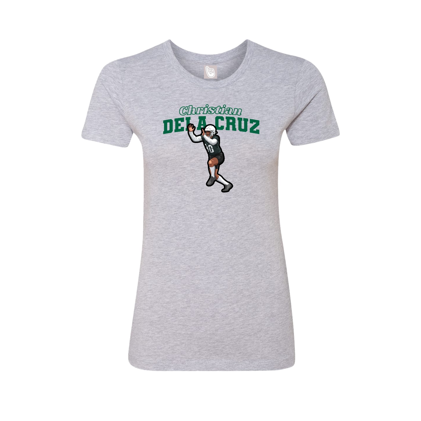 Fitted Women's Tee — Name Arch in Grey