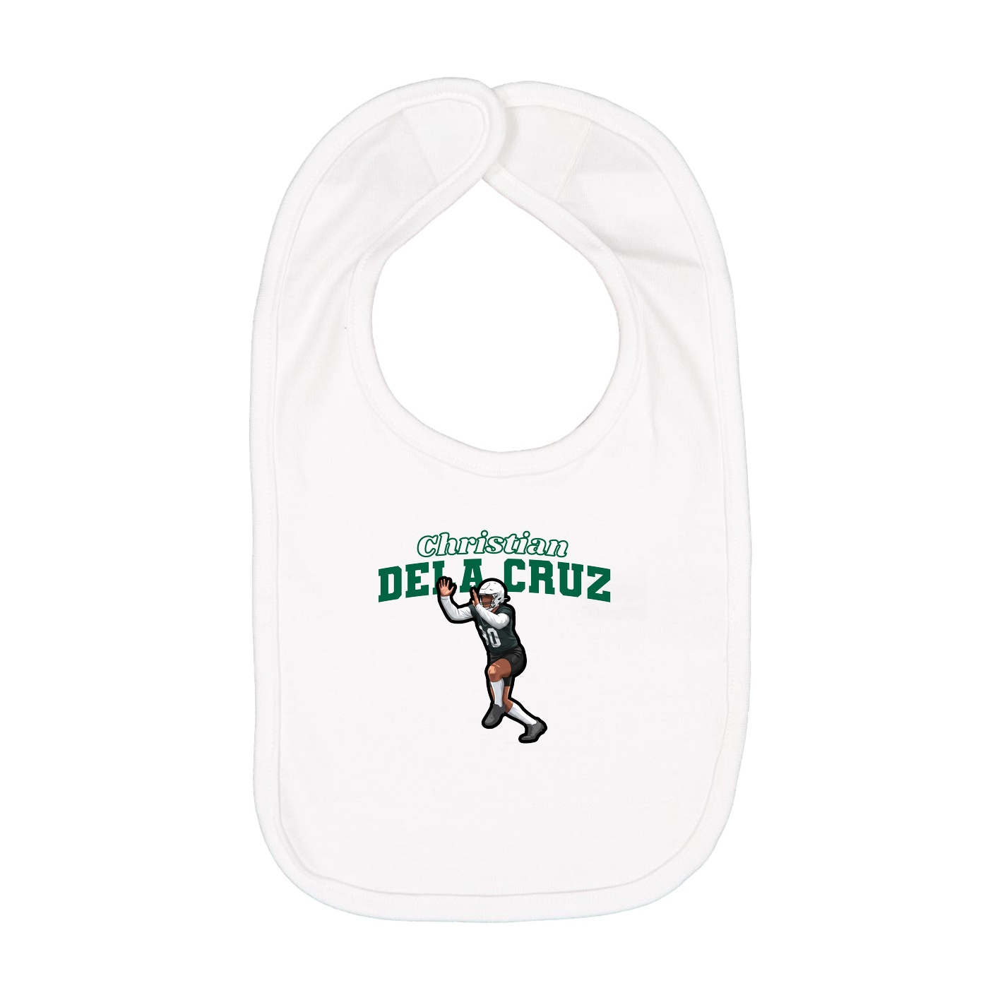 Infant Bib — Name Arch in White
