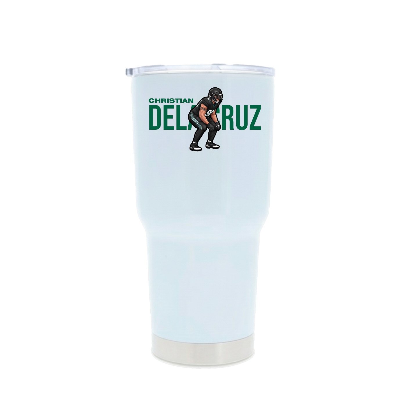 30oz Stainless Steel Tumbler — Player Name in White