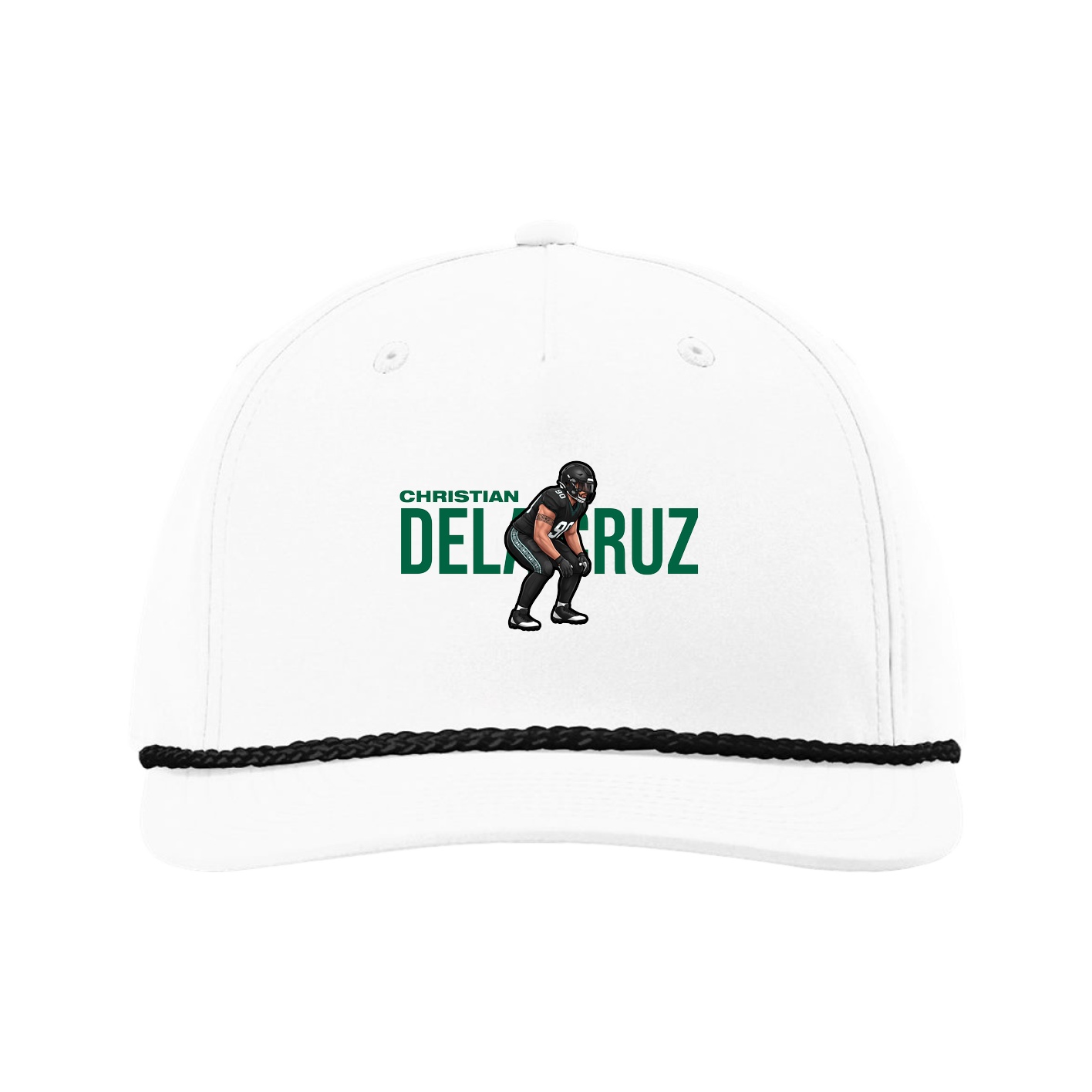 Five-Panel Classic Rope Cap — Player Name in White