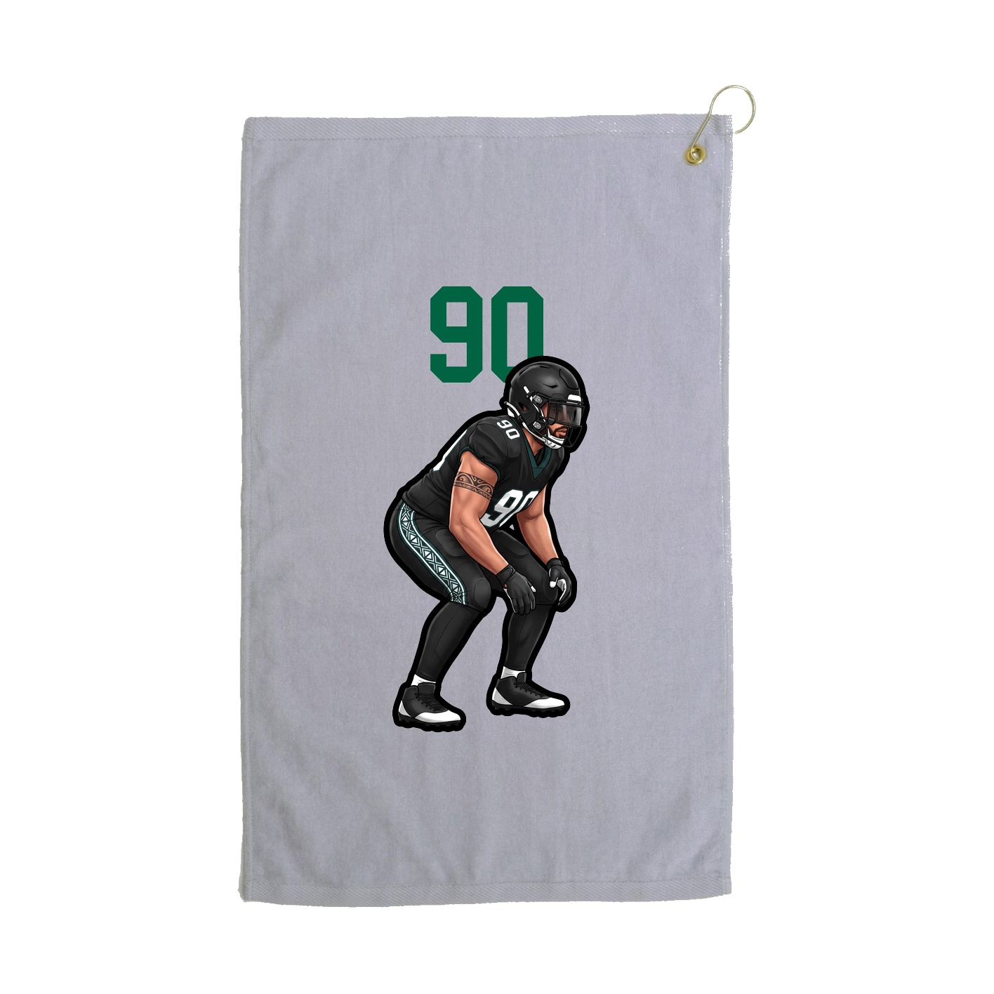 Golf Towel — Number Top in Grey