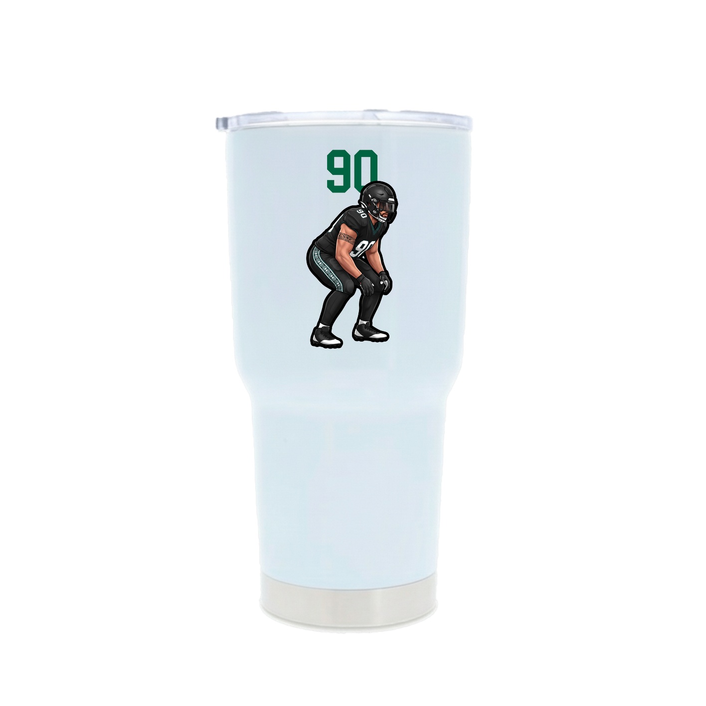 30oz Stainless Steel Tumbler — Number Top in White