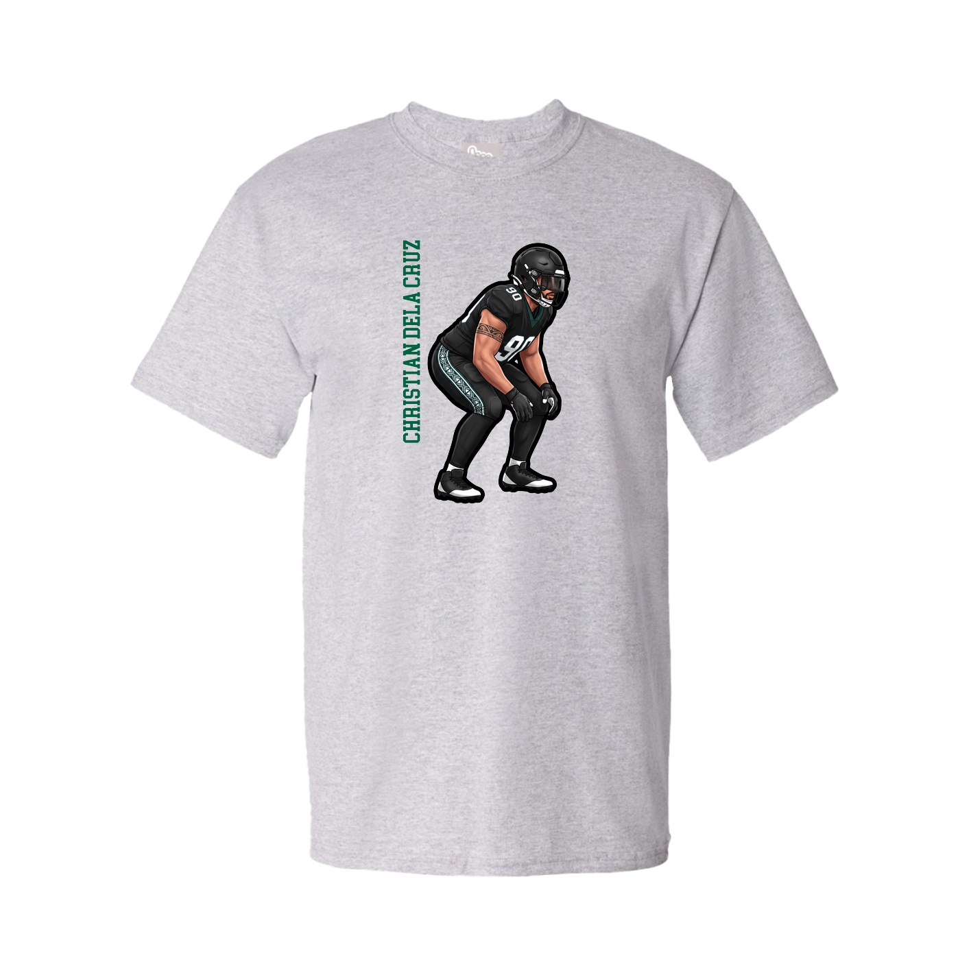 Youth Tee — Name Vertical in Grey