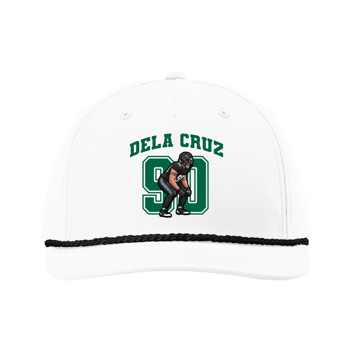 Five-Panel Classic Rope Cap — Number in White