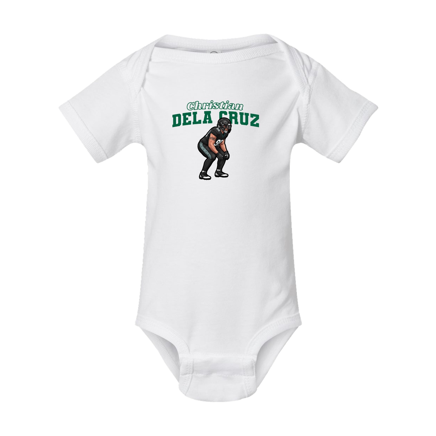 Baby Onesie — Name Arch in White