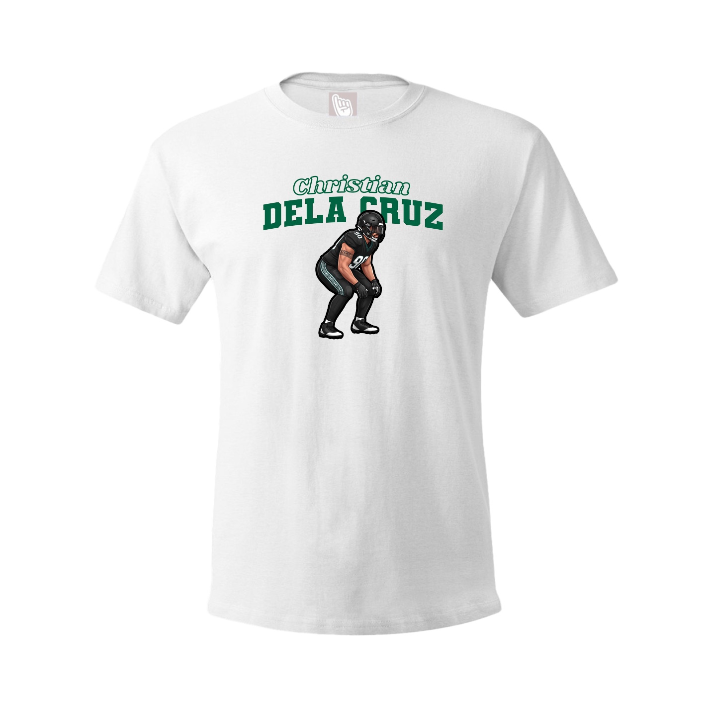 Youth Tee — Name Arch in White