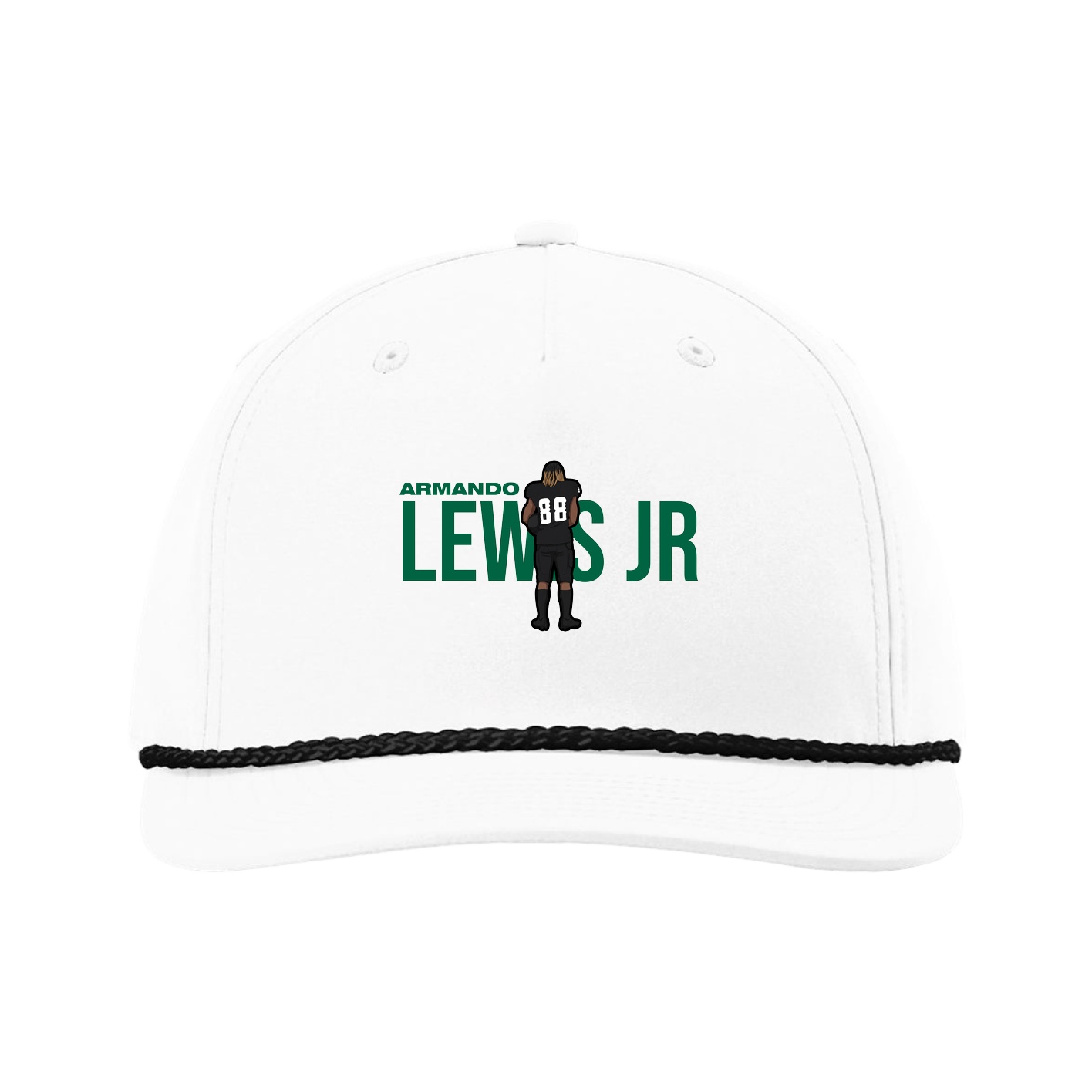 Five-Panel Classic Rope Cap — Player Name in White