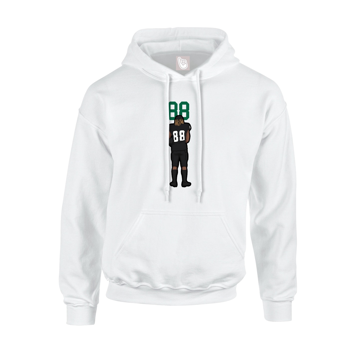 Youth Hoodie — Number Top in White